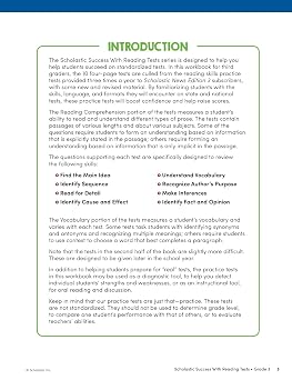 Scholastic Success with Reading Tests Grade 3 Workbook