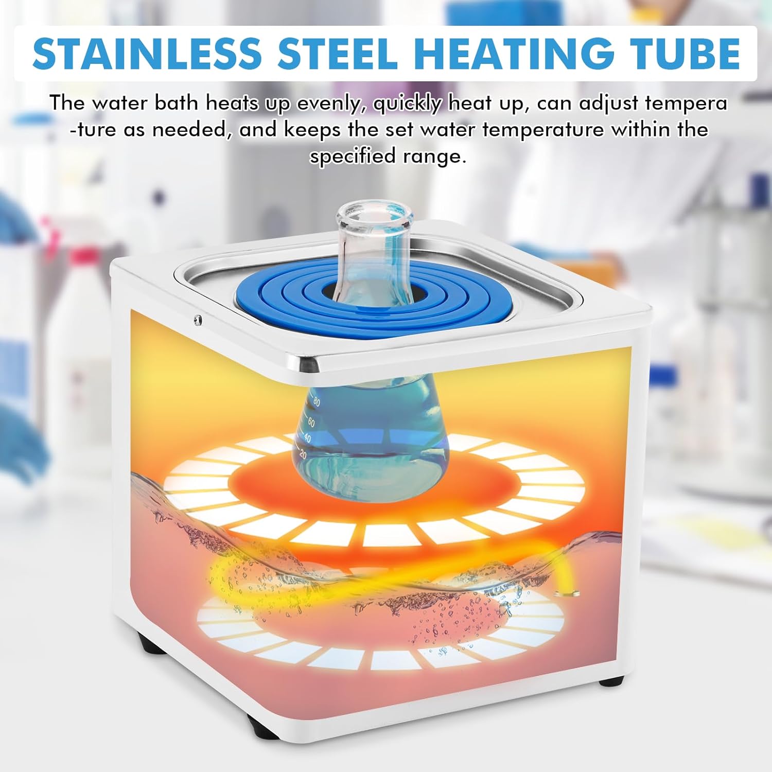 YUCHENGTECH 2.5L and 8L Lab Water Baths Thermostatic Water Bath Digital Water Bath Laboratory Water Bath for Food Heating Chemical Biological Experiment 110V