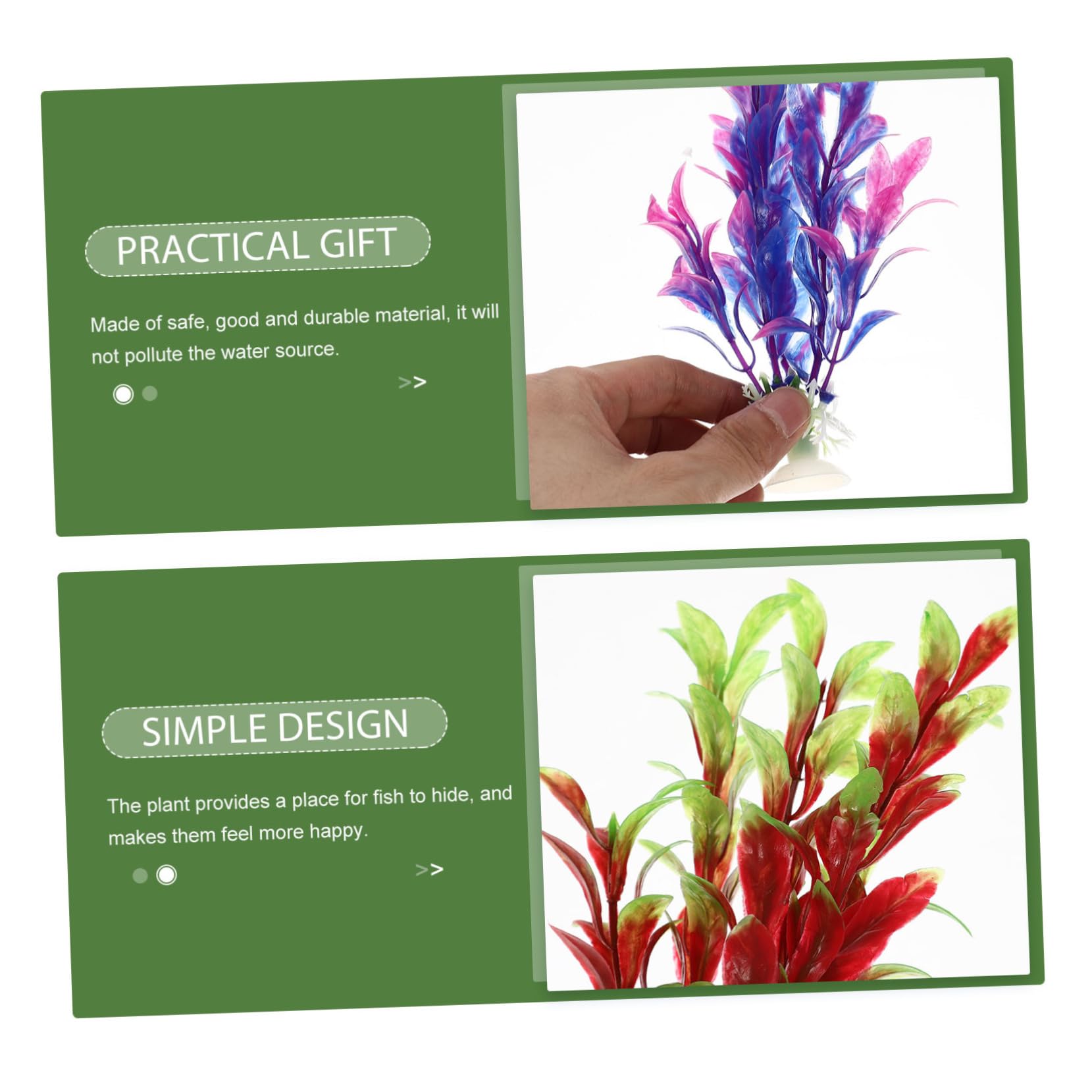 YARNOW 4 Set Acquario Paesaggistico Piante Acquatiche Decorazioni Del Serbatoio Impostore Pianta Vaso Da Terrario Fioriere Piante Finte Arredamento Impianti Falso Plastica 6 Pezzi * 4