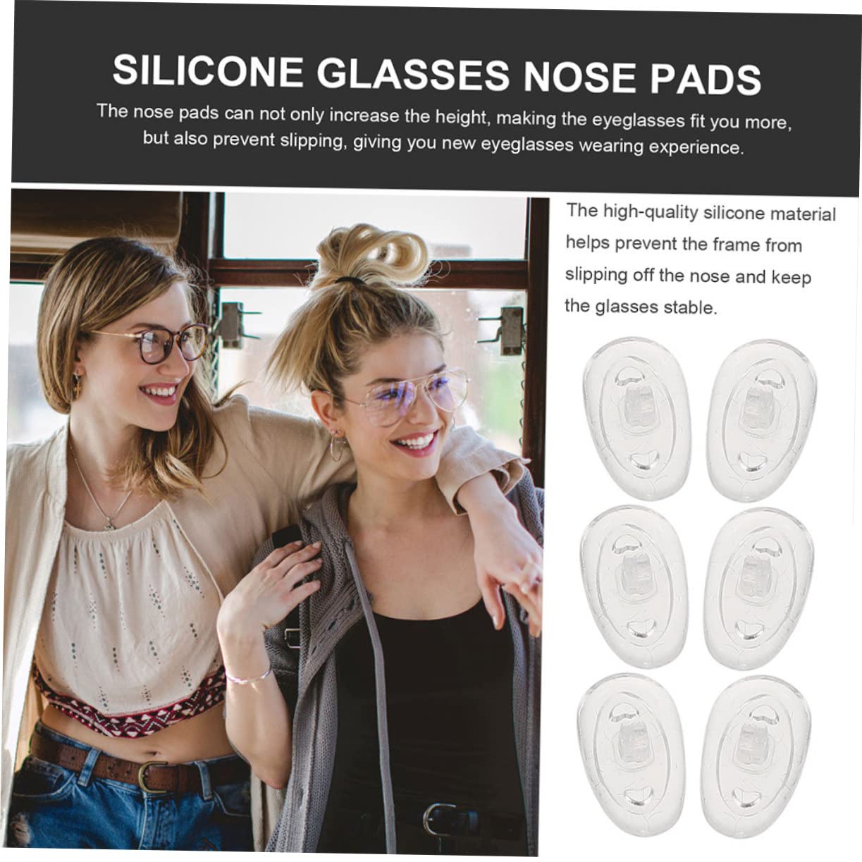 SOIMISS Accessoires Antidérapants en Silicone 30 Paires de Coussinets Nasaux Pratiques pour Lunettes pour Fixer les Verres, Adaptés pour Usage Professionnel