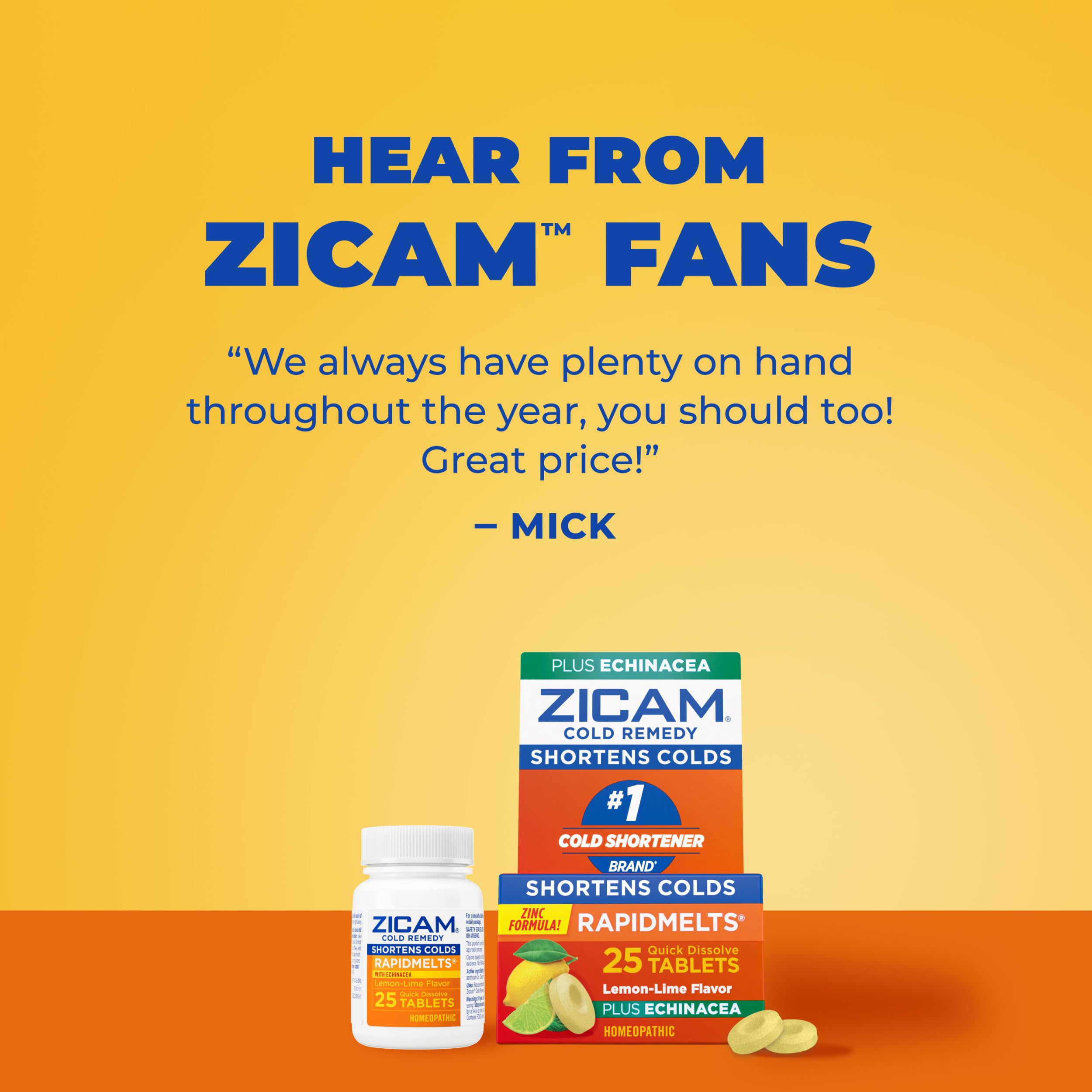 Zicam Cold Remedy RapidMelts Plus Echinacea, Lemon Lime Flavor, 25 Count — Amazon image 8