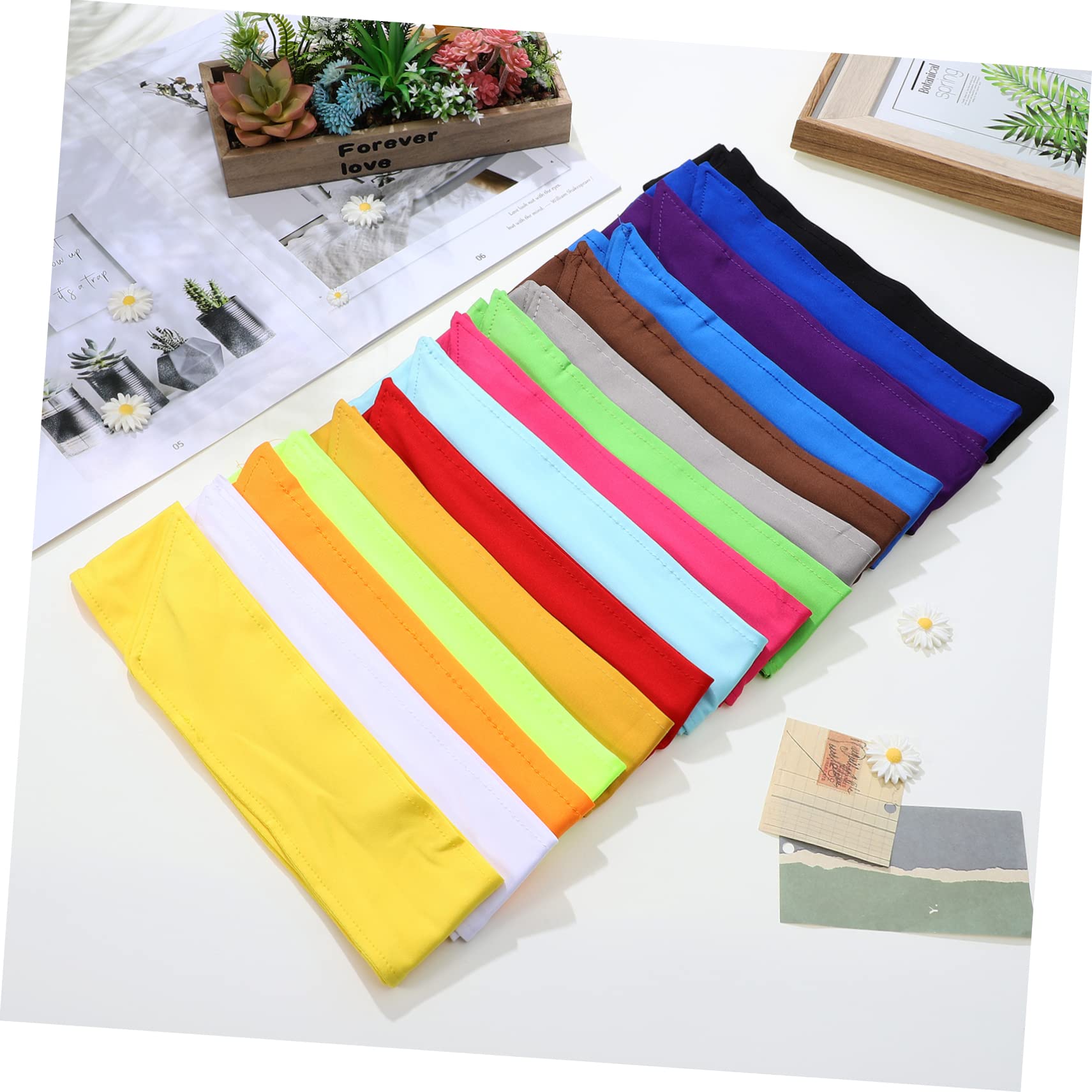 Lot de 15 Bandeaux à Nouer Sport, Anti-Transpiration, Ajustables et Confortables, en Polyester et Spandex, pour Femmes et Hommes Pendant L'entraînement