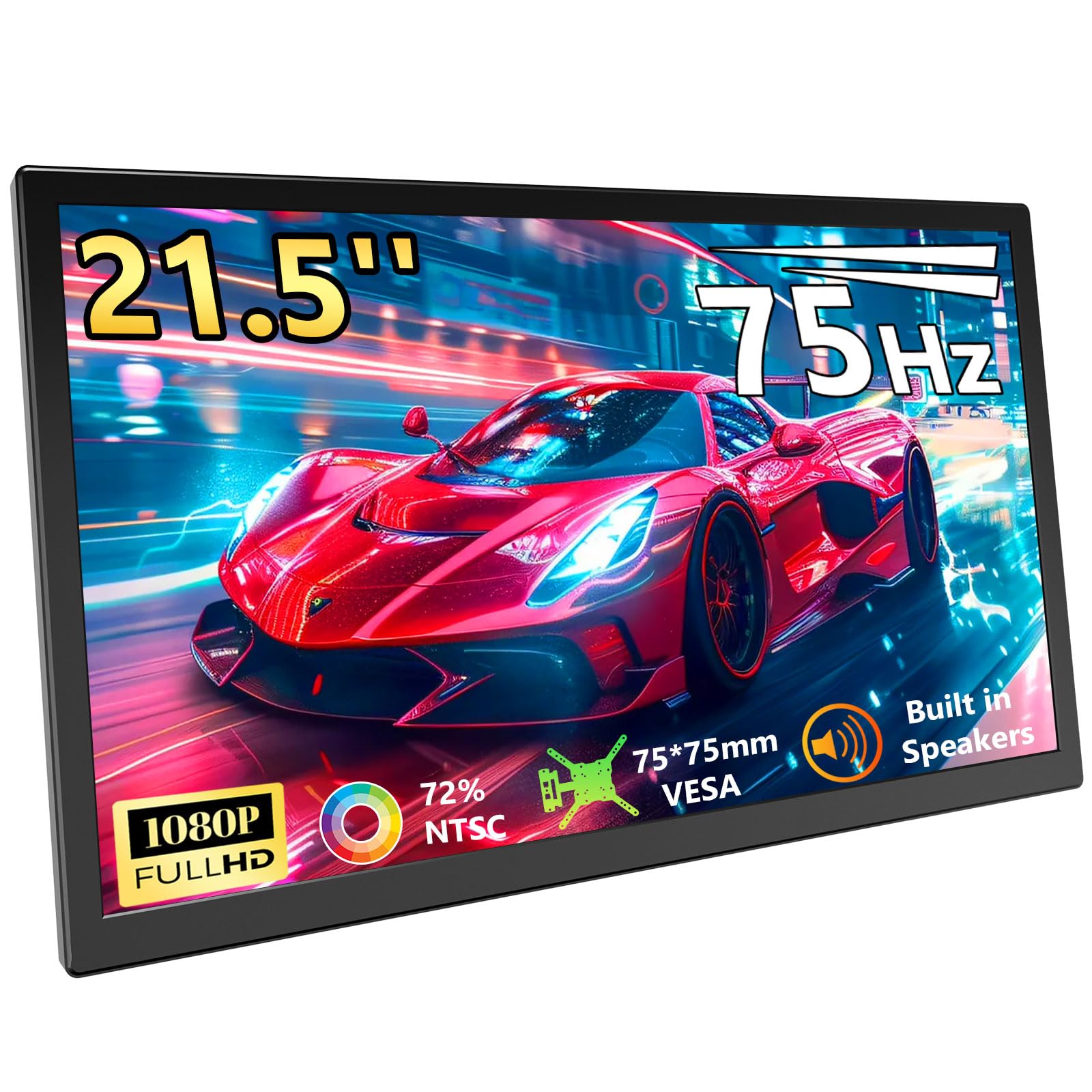 Photo 1 of Showscren 21.5 Inch Large Portable Second Monitor FHD 1080P 75Hz, USB-C HDMI External Screen for Desktop Laptop Office Gaming, VESA Mount Supported