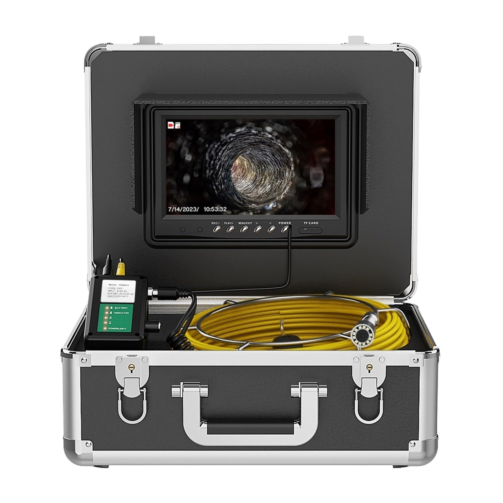 YNIYUJKL Drain Inspection Camera 9'' Sewer Endoscope Camera With 512Hz Locator Meter Counter Auto Self-Leveling Dvr Ahd 1080P Pipe Inspection 22Mm Camera 4500Mah,With 512hz-20m
