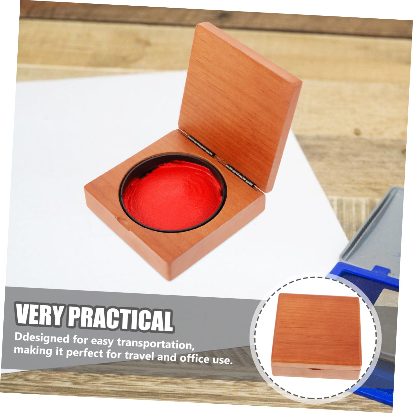 Operitacx Tragbarer Stempelkissenbehälter mit Vintage Design Elegante Aufbewahrungsbox für Stempelkissen und Tusche Praktische Größe 10 X 10 X 3,6cm