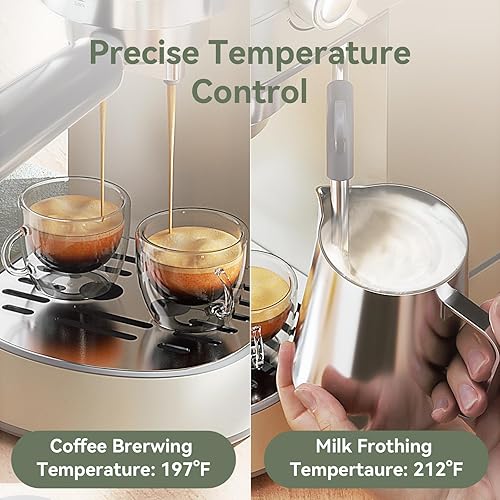 Miniatura 8 de Gevi Cafeteras comerciales para café expreso, máquina profesional de café con espumador de leche, máquinas de café expresso de acero inoxidable para