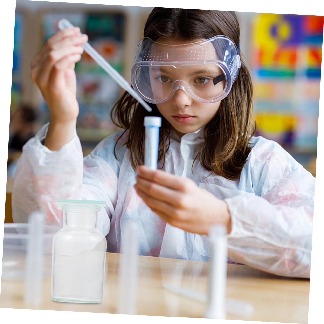 15 Stück Matte Glasplatten 60x60mm für Sammelflaschen Bruch und Stoßfest für Experimente im Schul Labor und Chemielabor