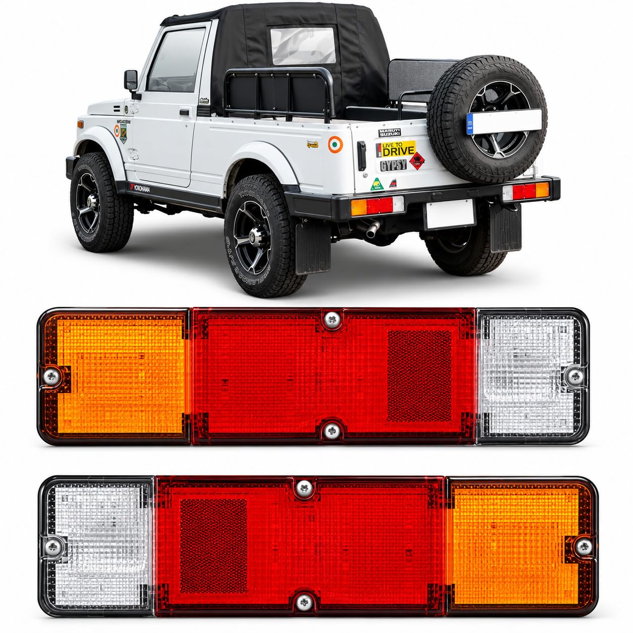Set Completo di Luci Posteriori LED Freno Posteriore Compatibile con Suzuki Samurai SJ413 SJ410 Gypsy - Regolazione Fanale Posteriore