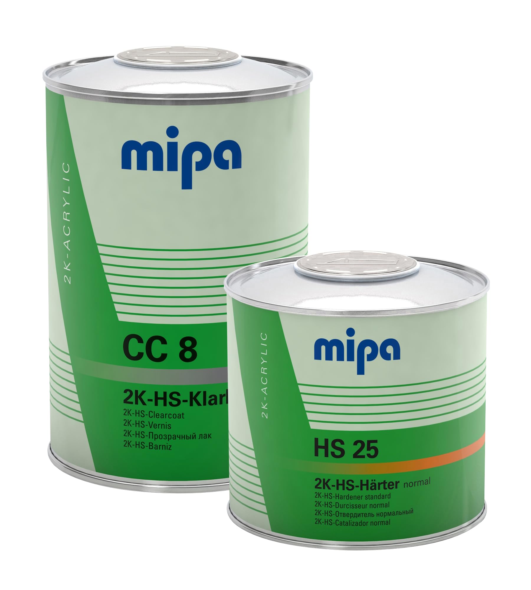 MIPA 2K-HS-Klarlack CC 8 Set - 1.5 Liter Hochglanz-Klarlack mit Härter & Verdünnung, VOC-konform, High-Solid Acryl für PKW & Nutzfahrzeuge