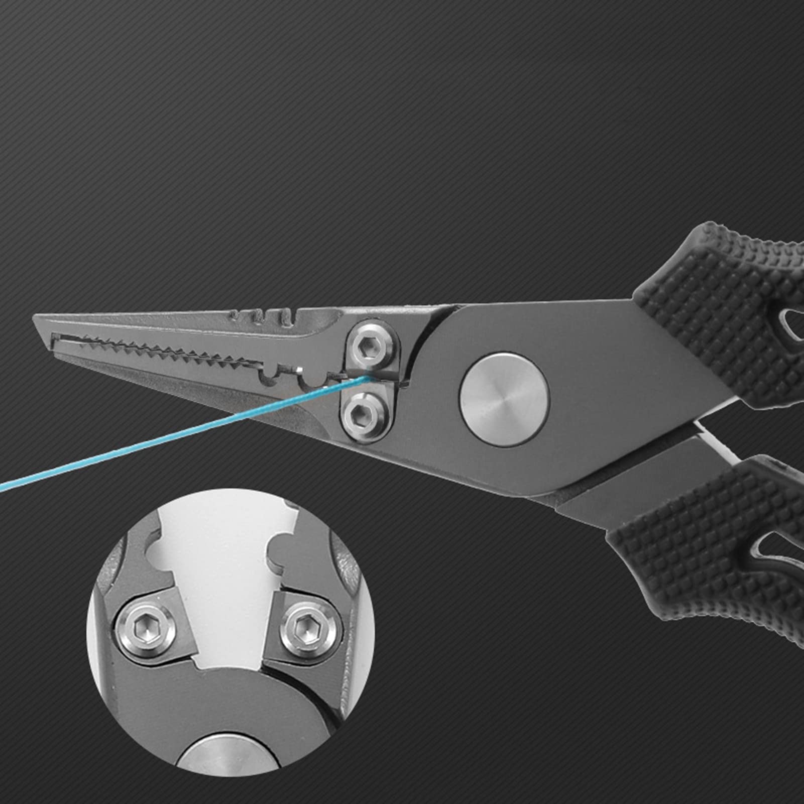Ejoyous Pinza da Pesca, Strumento Multifunzione in Acciaio Inossidabile con Impugnatura Ergonomica per Pescatori All'aperto (Rosso)