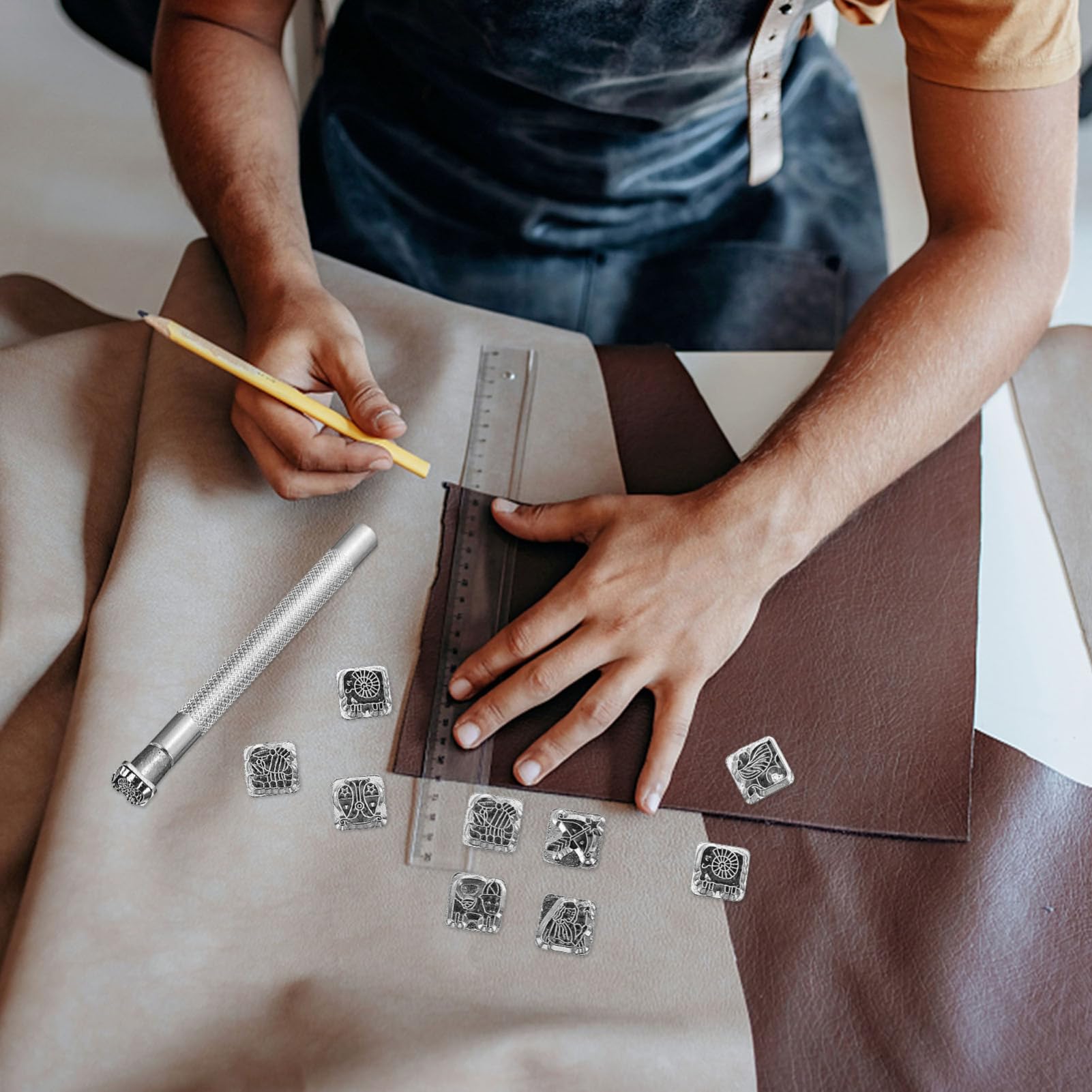 Lurrose 3juegos Sellos De Estampado De Cuero Para Manualidades Herramientas De Punzón De Constelaciones Kit De Estampado De Diseño Creativo Para Proyectos De Piel