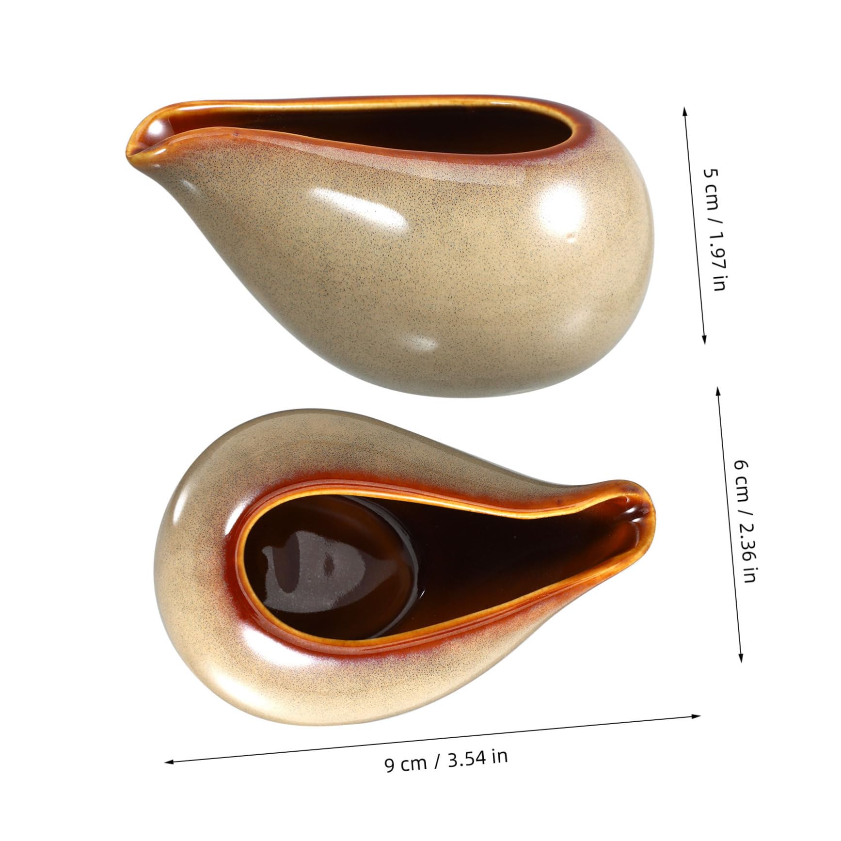 BRIGHTFUFU Ceramic Gravy Boat Pitcher for Milk Syrup Jug Multi Use Sauce Dispenser with Special Spout Design for Serving Hot Syrup Butter Capacity