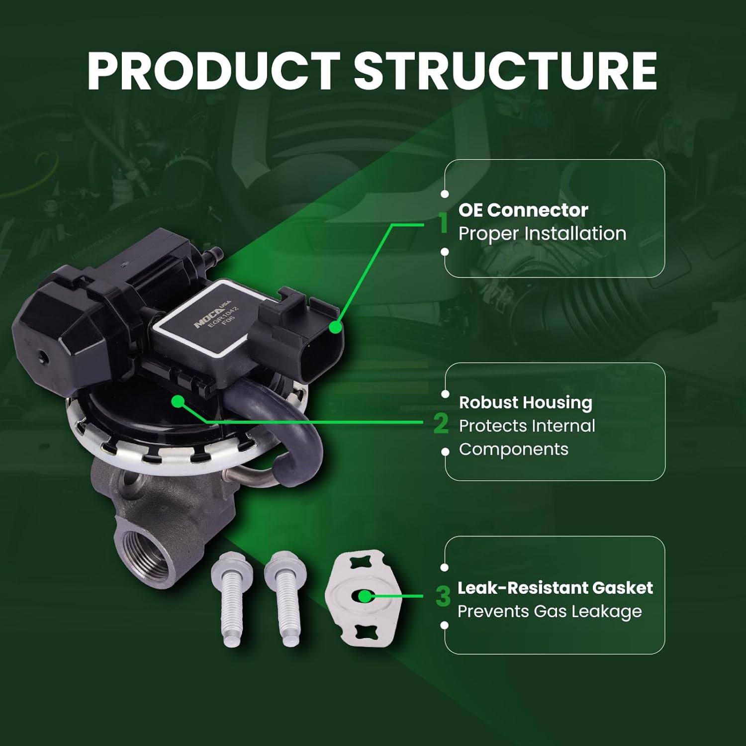 MOCA EGV1042 EGR Valve Compatible with 2003-2011 for Lincoln Town Car 4.6L, 2003-2011 for Ford Crown Victoria 4.6L, 2003-2011 for Mercury Grand Marquis 4.6L