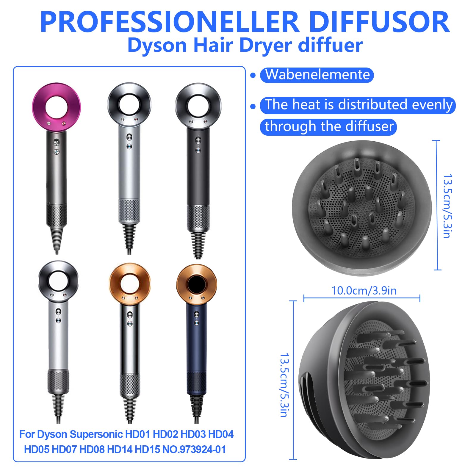 Difusor De Pelo Para Dyson Supersonic HD01 HD02 HD03 HD04 HD05 HD07 HD08 HD14 HD15