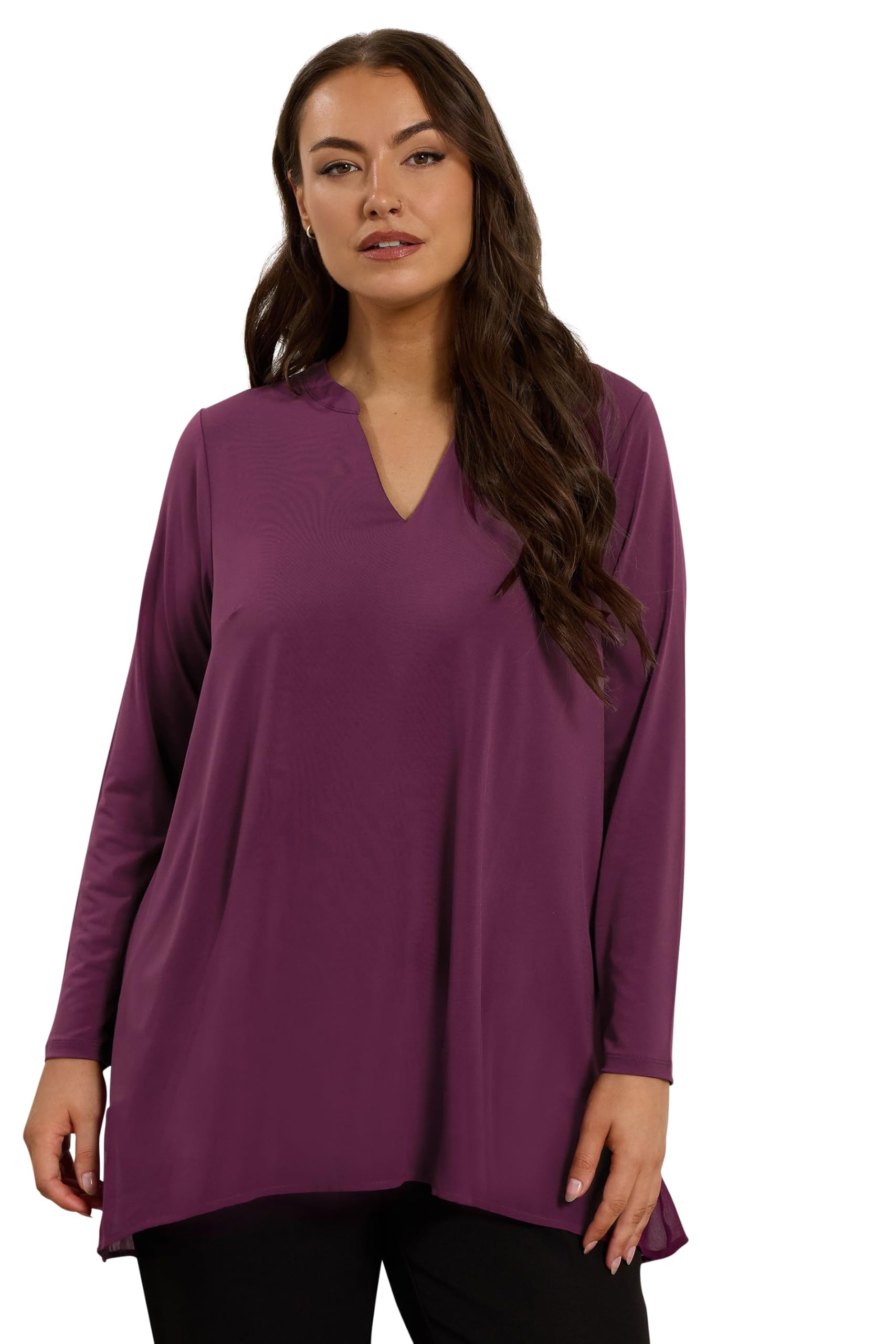 Evans Women's Purple Plus Chiffon Hem Blouse Size 18