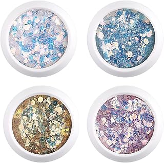 グリッターラメ ネイル 4色 ネイルパーツ スパンコール 容器入り グリッター ラメ キラキ ラメグリッター ネイルアート ラメパウダー ネイルパウダー オーロラ デコパーツ ネイルスパンコール Yes133