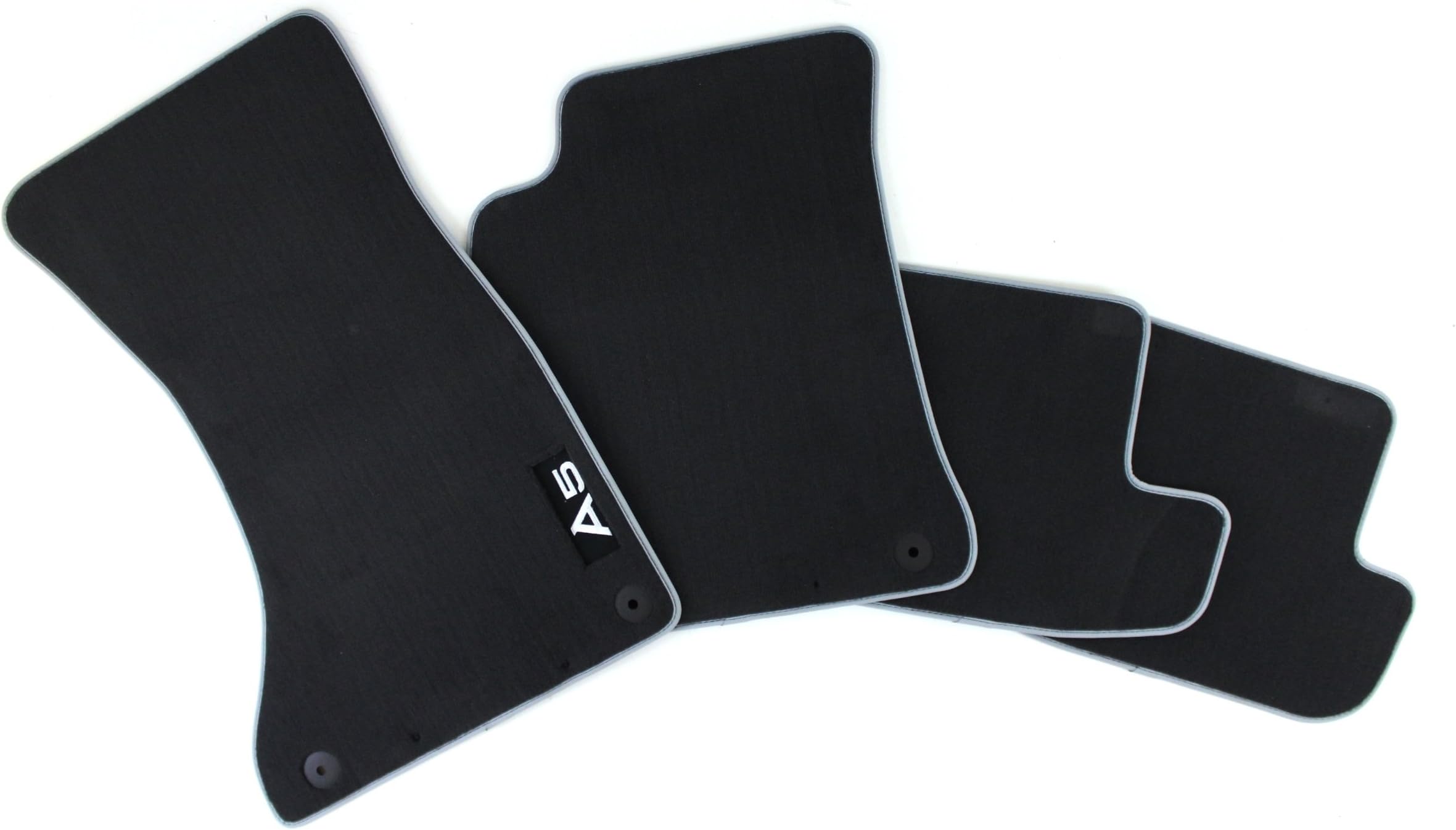 Genuine Audi Accessories 8T1061270MNO Black/Silver Front and Rear Carpeted Floor Mat, (Set of 4)