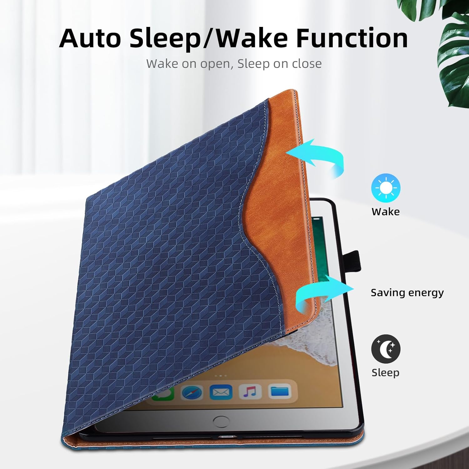 case for ipad 6th/5th generation, ipad 9.7 inch 2018/2017 case pu leather cover multi-angle viewing stand with card pocket for ipad air 2 / ipad air,blue ipad 9.7 inch / ipad air 2/air 1 blue