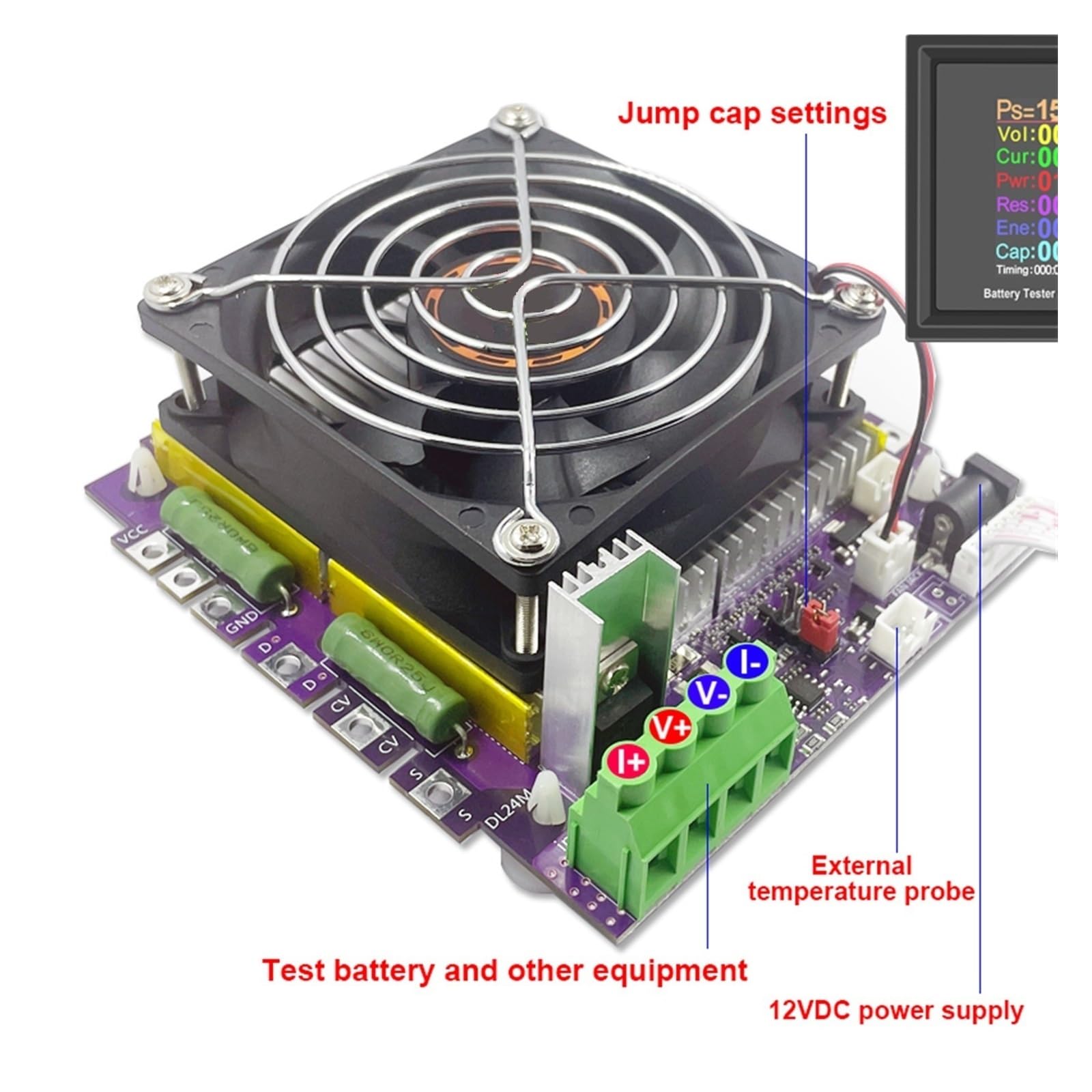 Inteligentna kontrola temperatury DC Power USB Tester Elektroniczny miernik rozładowania pojemności baterii litowej WyraźNe Odczyty