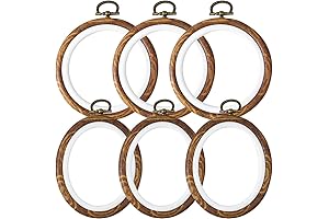 Caydo 6 Pieces 4 Inch Round and Oval Embroidery Hoop Display Frame...