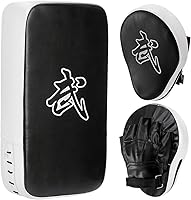 WUWEOT 2-in-1 Boxing Punching Mitts & Taekwondo Kick Pads Set - Adjustable Durable Focus Pads for MMA, Kickboxing, Karate, Adults & Kids
