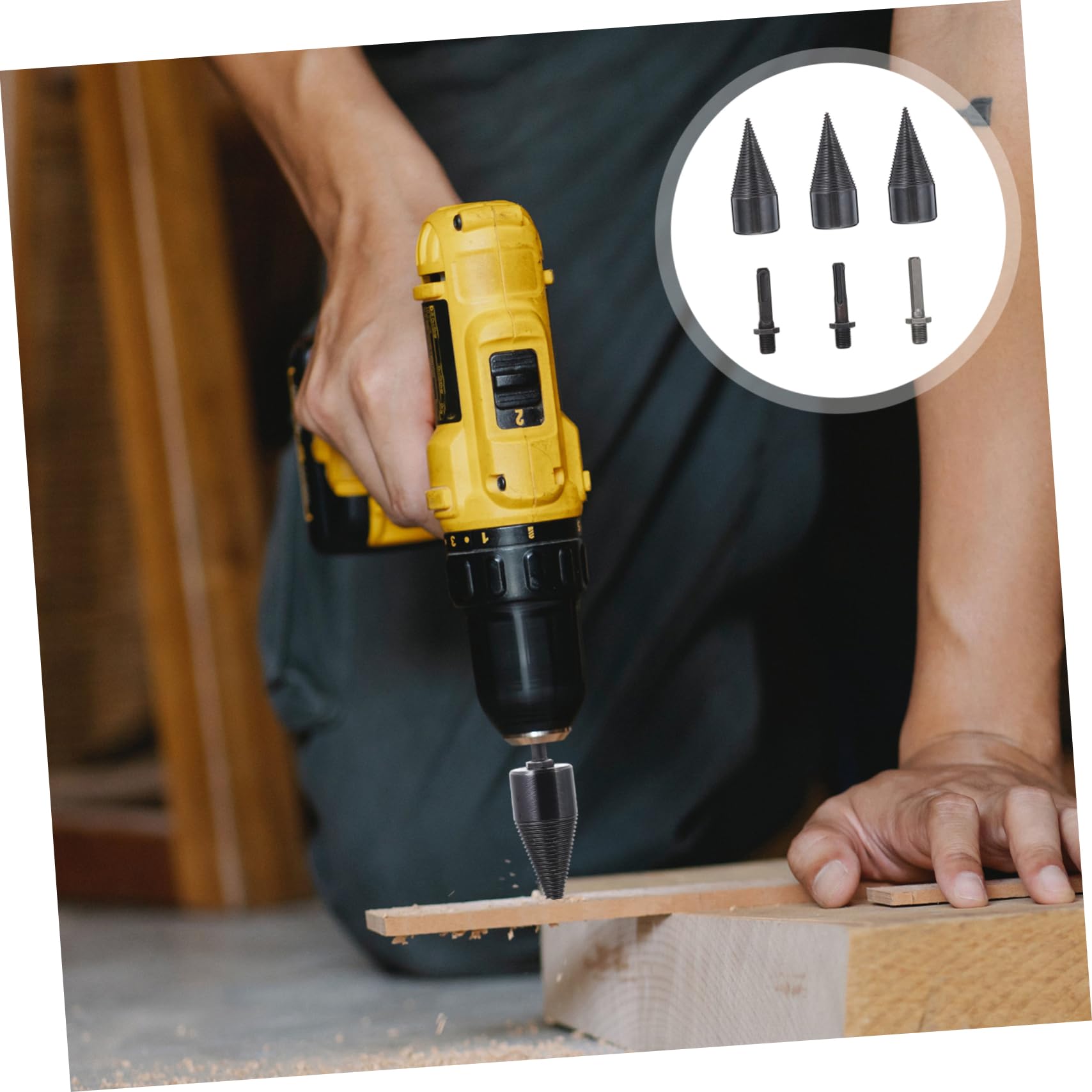 VANZACK 3piezas Brocas Cónicas Unidades Cortador De Herramienta Para Madera Antideslizante Seguridad