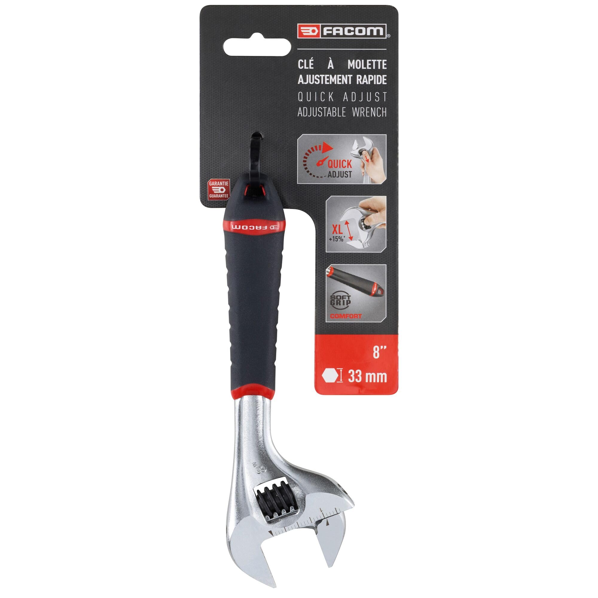 Facom Schraubenschlüssel Rollgabelschlüssel, Kunststoff Griff, Backenweite 27mm, / Länge 209 mm