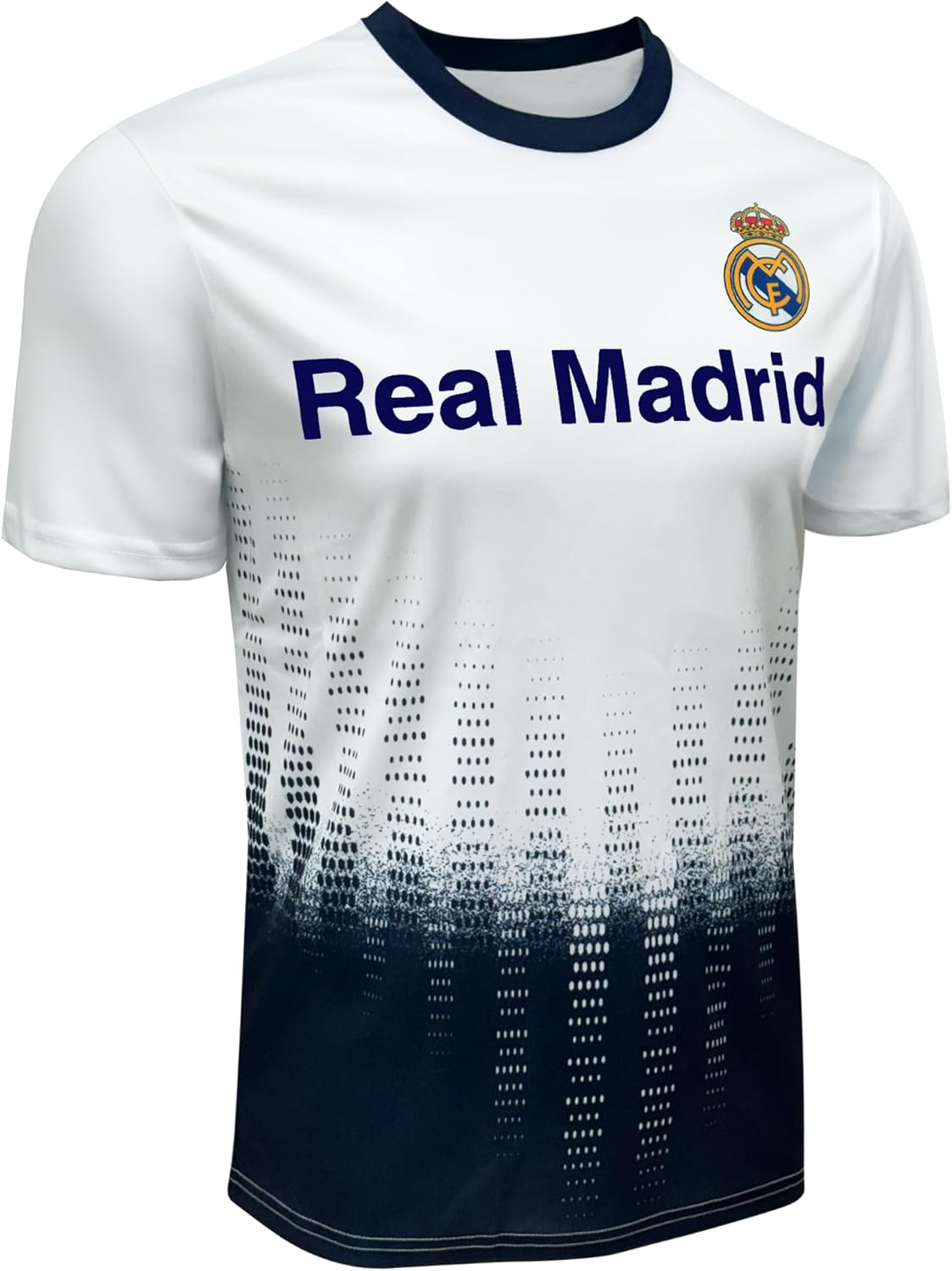 Icon Sports Men Compatible with Real Madrid Sublimation Logo Poly Soccer Jersey - White