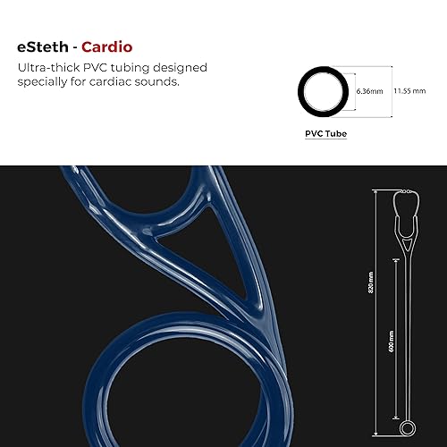 Miniatura 3 de Estetoscopio de cardiología, herramienta profesional para diagnóstico cardiovascular, pieza de pecho ultra sensible, auriculares anchos, puntas