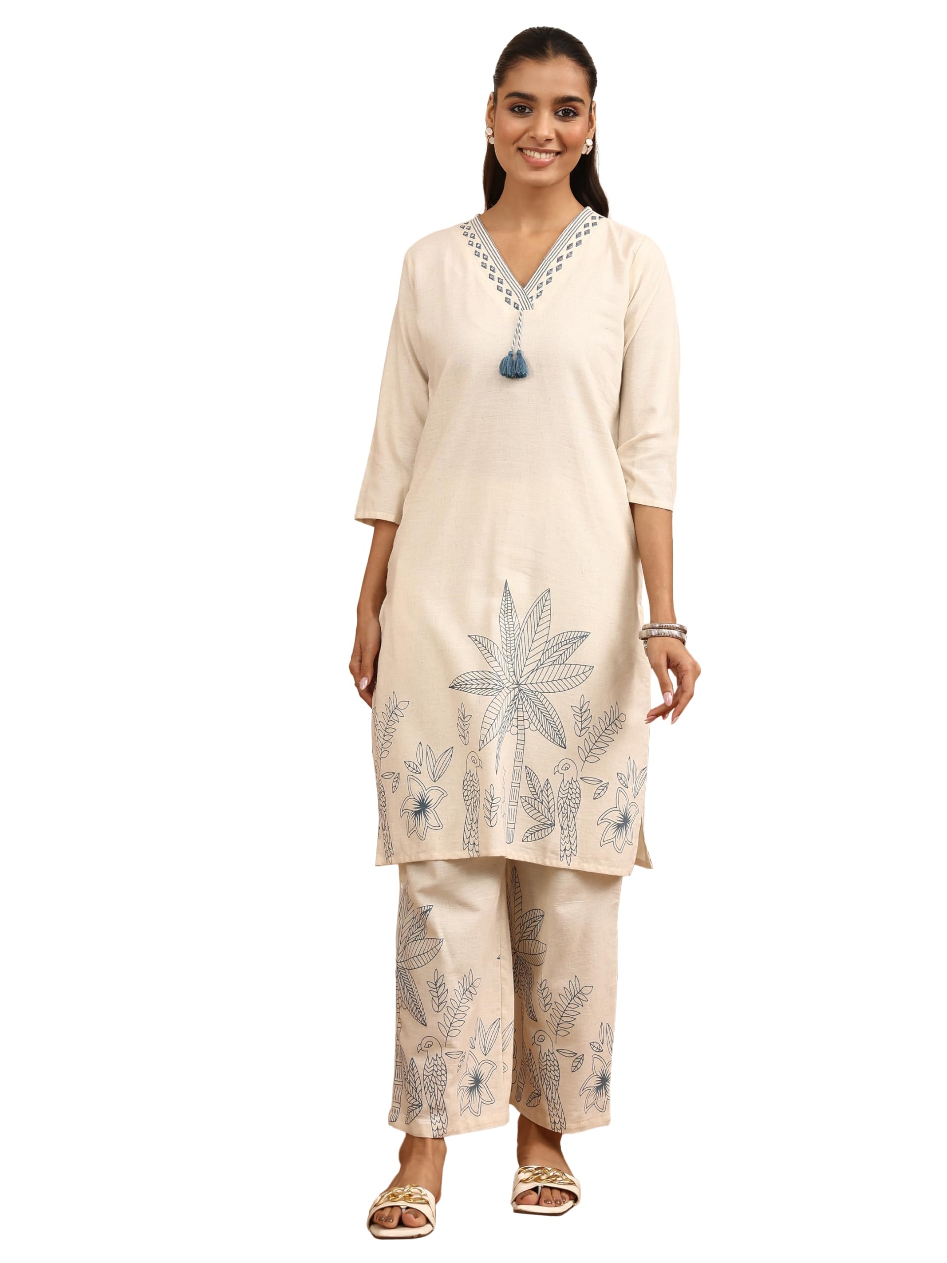 Printed Cotton Blend Straight Co ords Set for Women | daily wear | casual wear | office wear-image-28