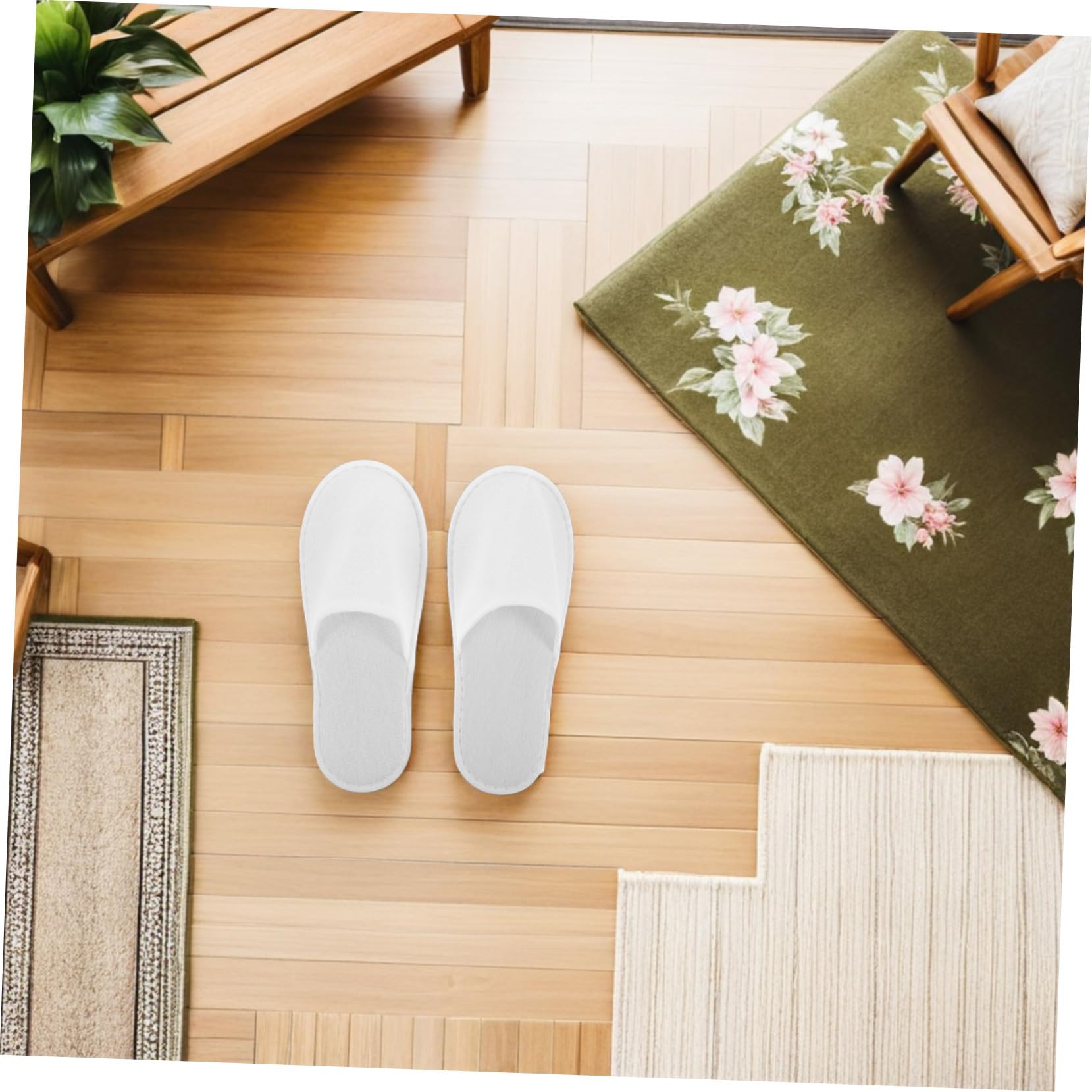 PRETYZOOM 28 Paare Einweg Spa Slipper mit Dicker Eva-sohle Rutschfest Weiß Geschlossene Zehen Unisex Gästeschuhe für Hotel Salon Reise Hochzeit Bad und Gastgewerbe