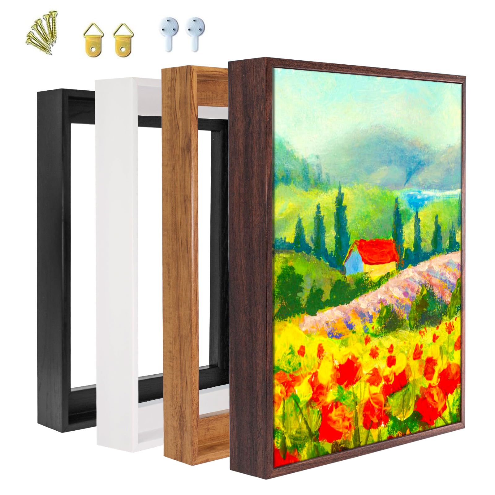 Schwebender Leinwand-Rahmen 30x36 Cm, 3,8 Cm Tief – Gold, Aus Aluminium Für Moderne Wandkunst