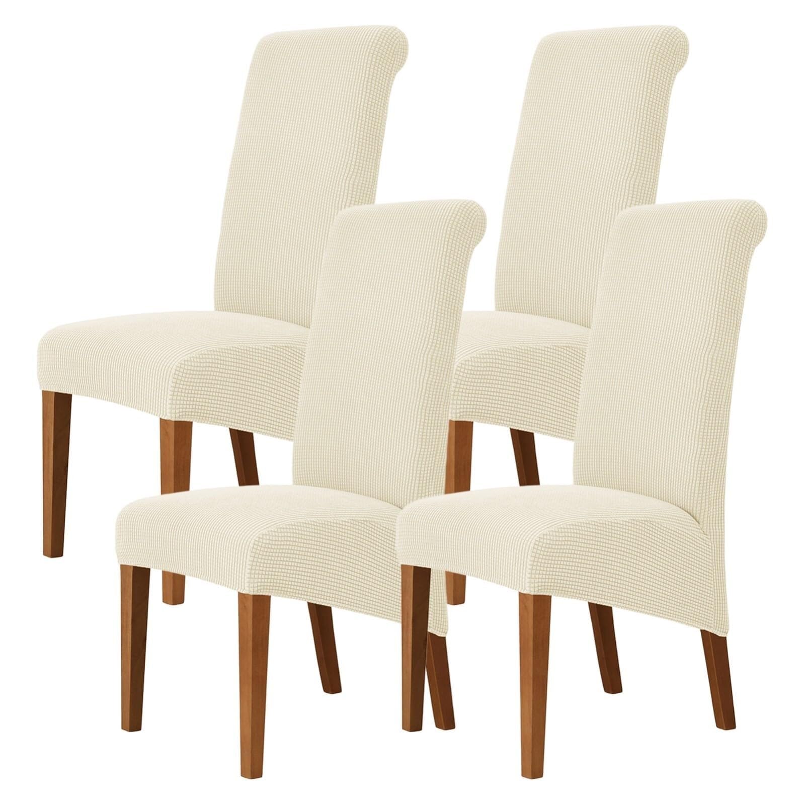 NMVAWIPT Stretch High-Back Dining Chair Covers, Removable Washable Protectors With Elastic Bottom, For Home, Restaurant, Banquet(21#,4Pcs)
