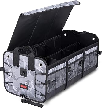 CZC AUTO Car Trunk Organizer Collapsible Cargo Trunk Storage Organizer with 6 Compartments for Car Suv Truck Camouflage