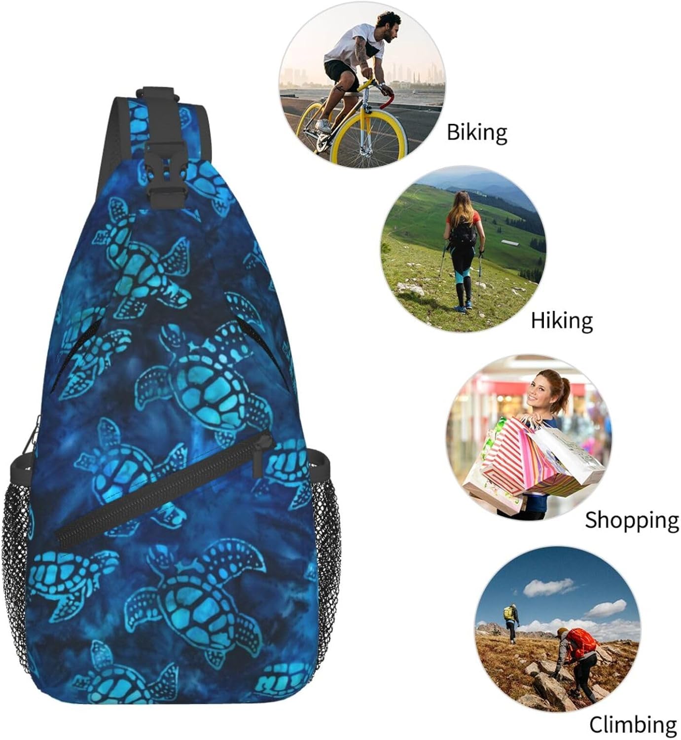 Sea Turtle Sling Bag - Women's & Men's Fashion Backpack, Crossbody, Shoulder & Chest Bag - Travel & Hiking Daypack - Image 6