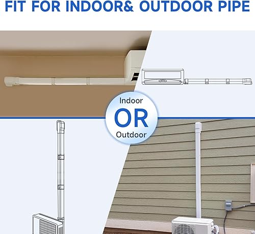 Miniatura 10 de Juego de cubierta de línea dividida de 4 pulgadas, 11 pies, juego de cubierta de línea de PVC y PP, universal para mini Split AC y CA central
