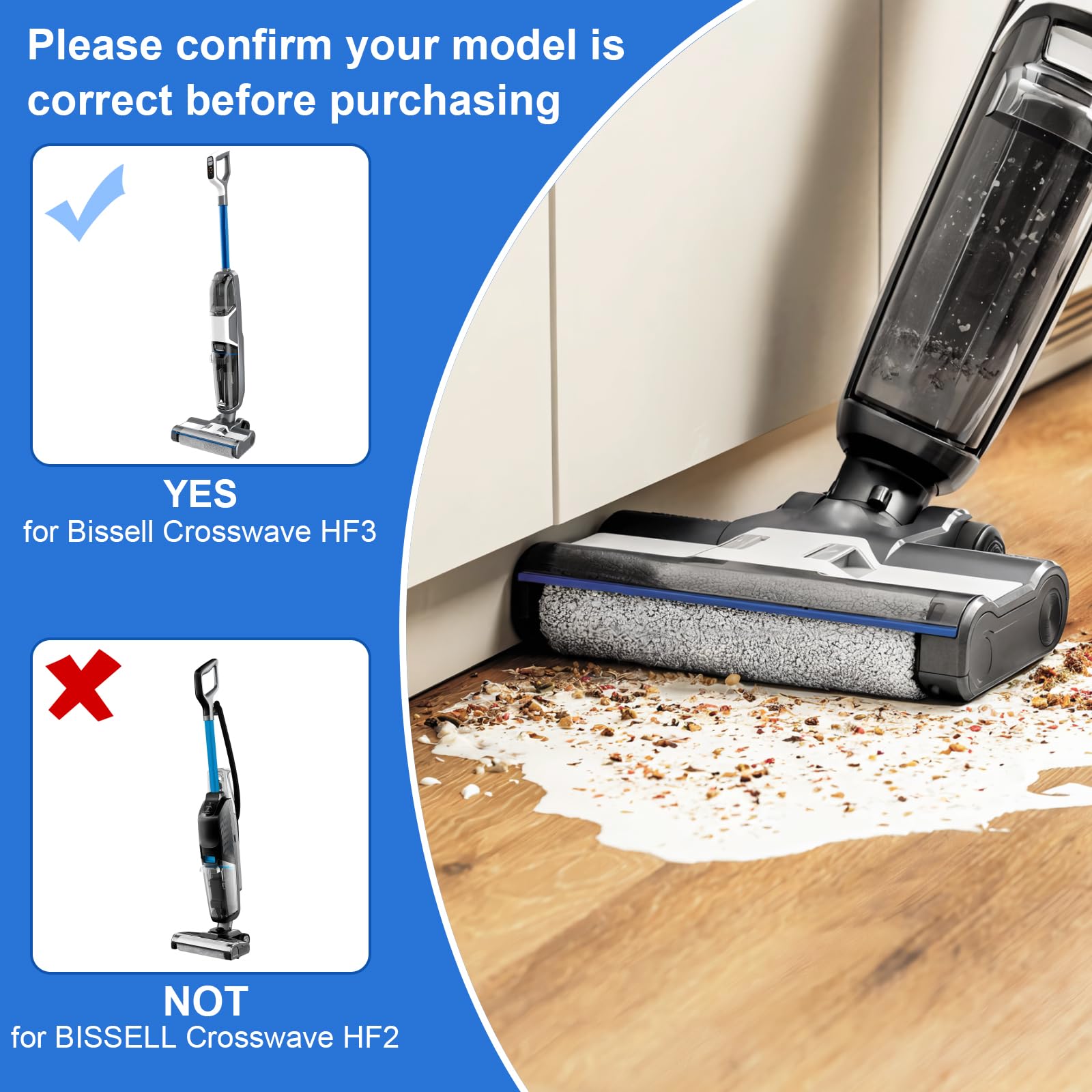 Kit D'accessoires 3 En 1 Pour Bissell Crosswave : 4 Brosses Rotatives Et 4 Filtres De Rechange Pour Bissell Crosswave Compatible Avec Les Aspirateurs Bissell Crosswave Series 1785 Et 2306 90526897