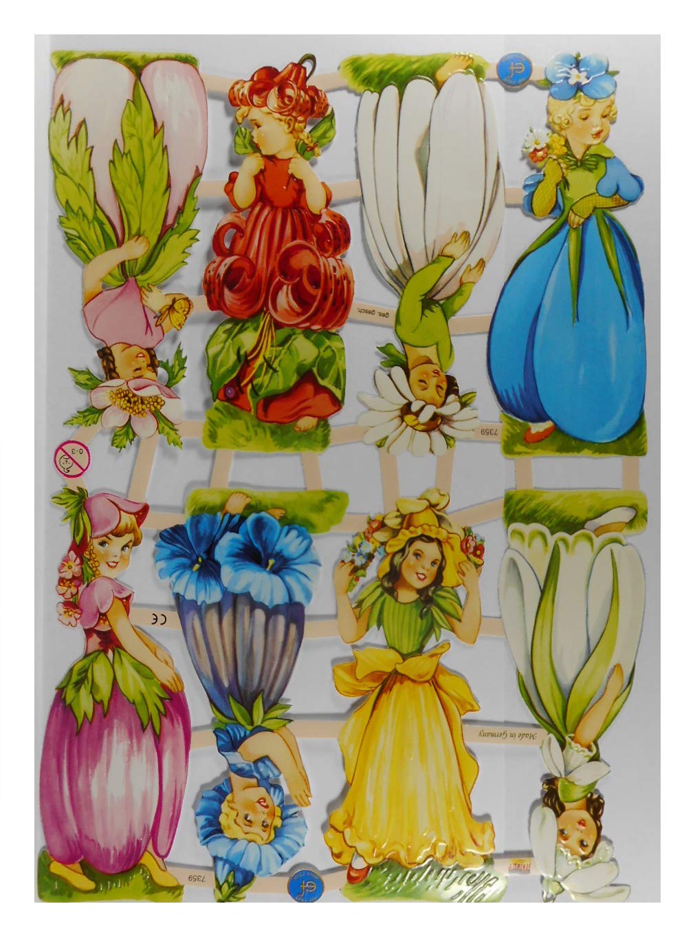 Glanzbilder EF 7365 Fee Blume Fairy Garten – Poesiebilder Deko, Ca. 24 X 15 Cm – Für Basteln, Scrapbooking, Wandschmuck