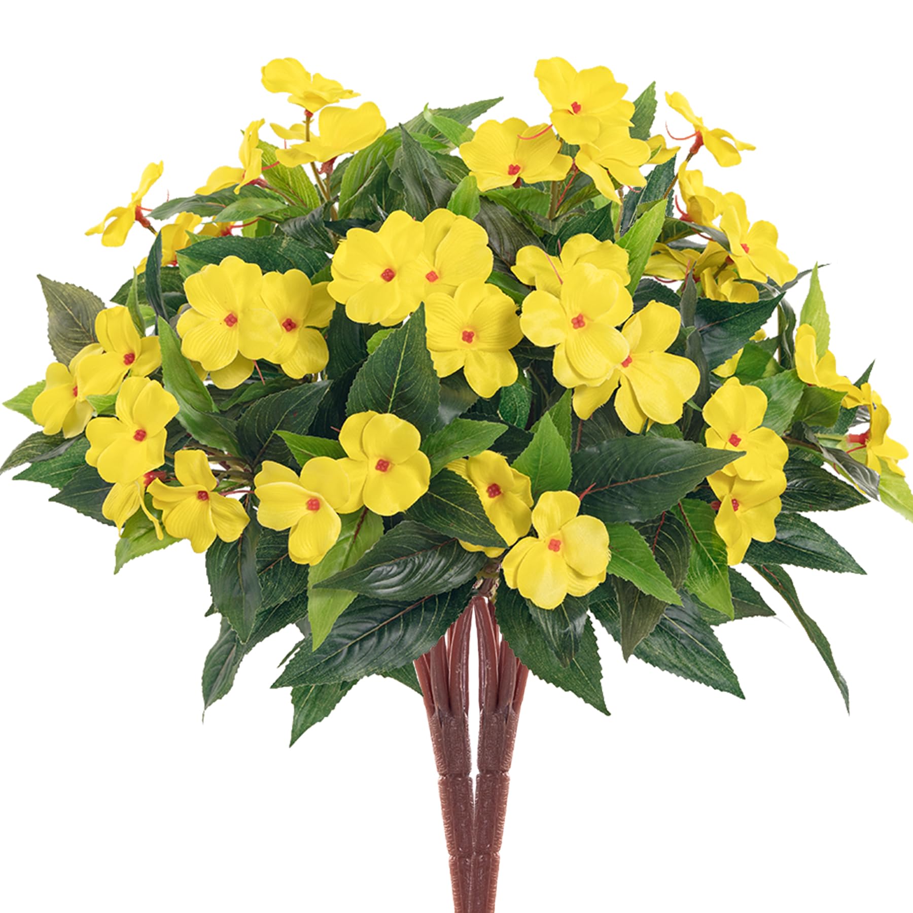 2 Pieces Artificial Flower Impatiens for Balcony Garden Bonsai Decoration image 2