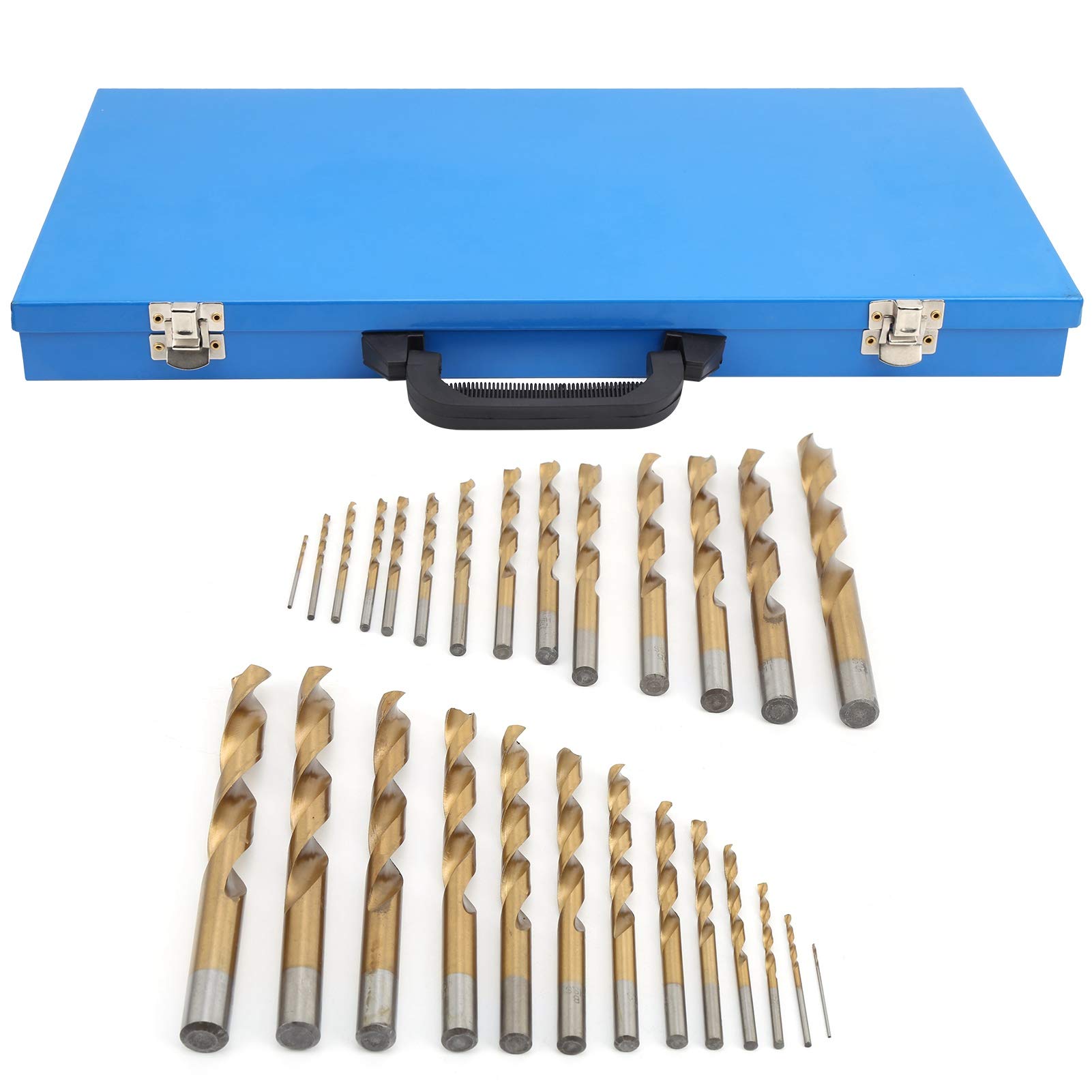 Juego de brocas métricas de 230 piezas de acero de alta velocidad para caja de almacenamiento de plástico, madera, aluminio y hierro
