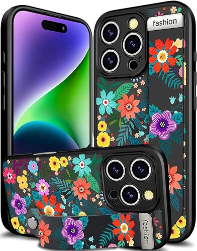 Cisland Compatible for iPhone 16 Pro Case Cute with Strap Stand Finger Kickstand