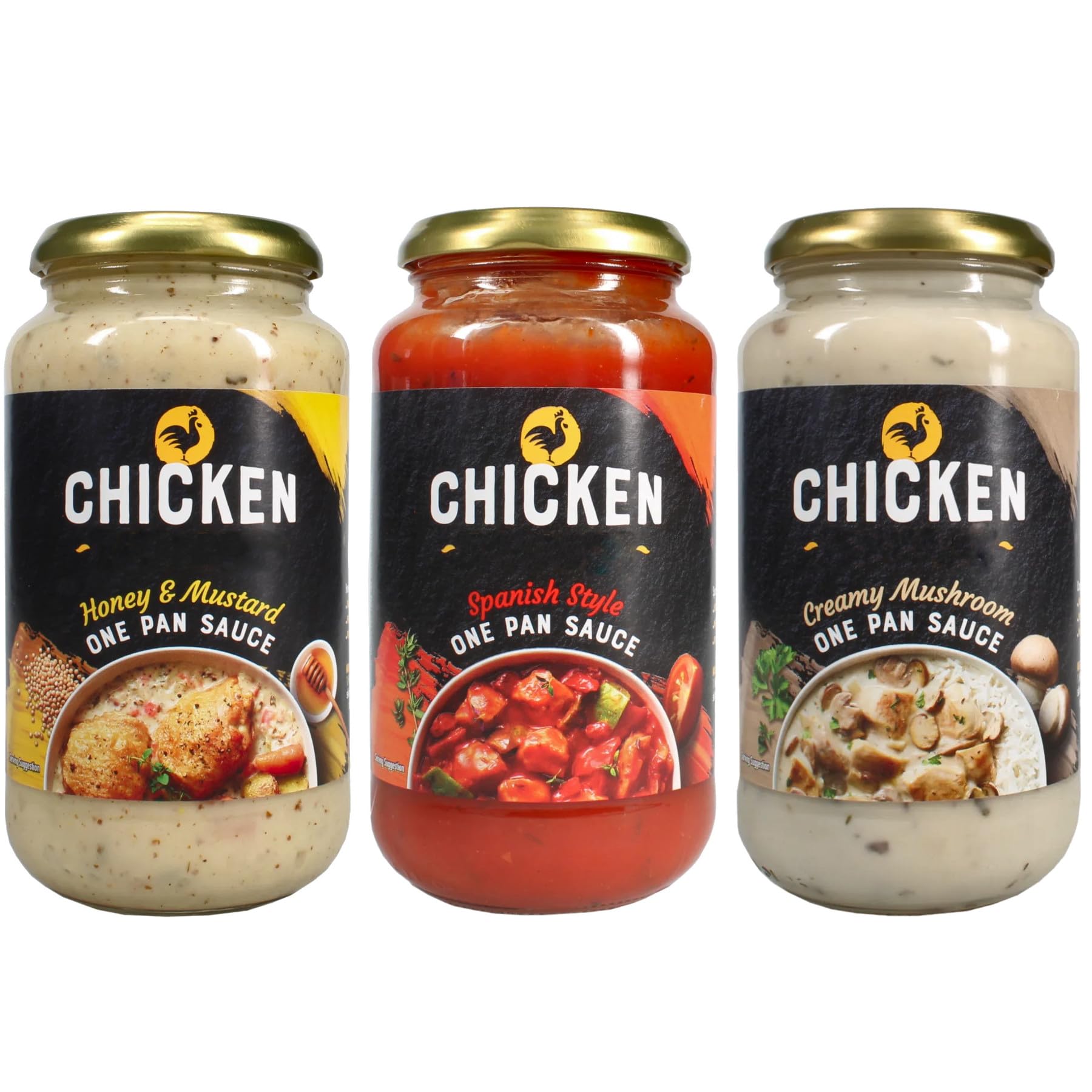Chicken Tonight Cook in Sauce - 3 Flavour Variety Bundle - Honey and Mustard, Creamy Mushroom, Spanish Chicken (3 x 500g)