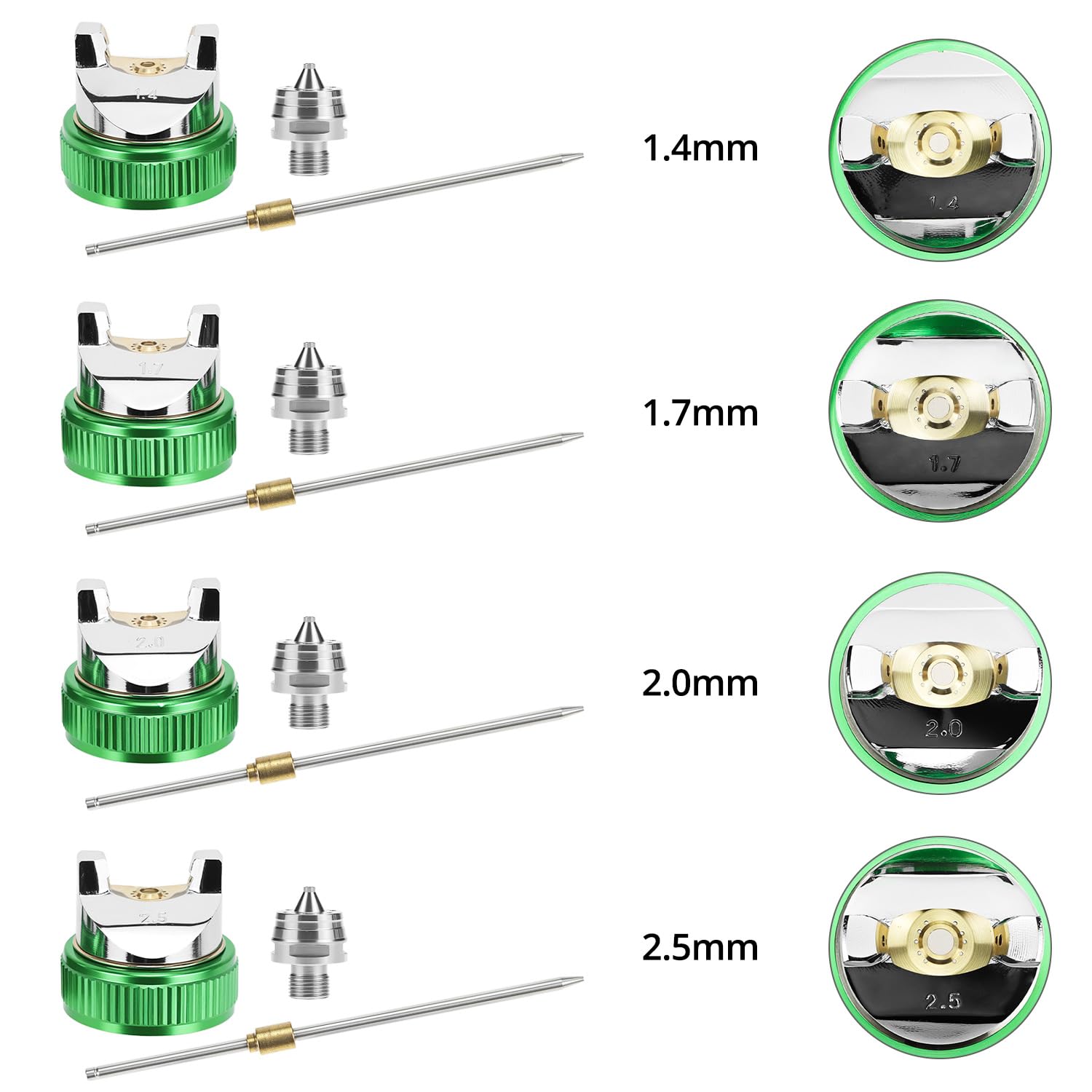 QWORK® HVLP pistola a spruzzo per verniciare kit, pistola spruzzatrice pneumatico con bicchiere di plastica 600 ml e 4 ugelli, per auto, mobili e pareti