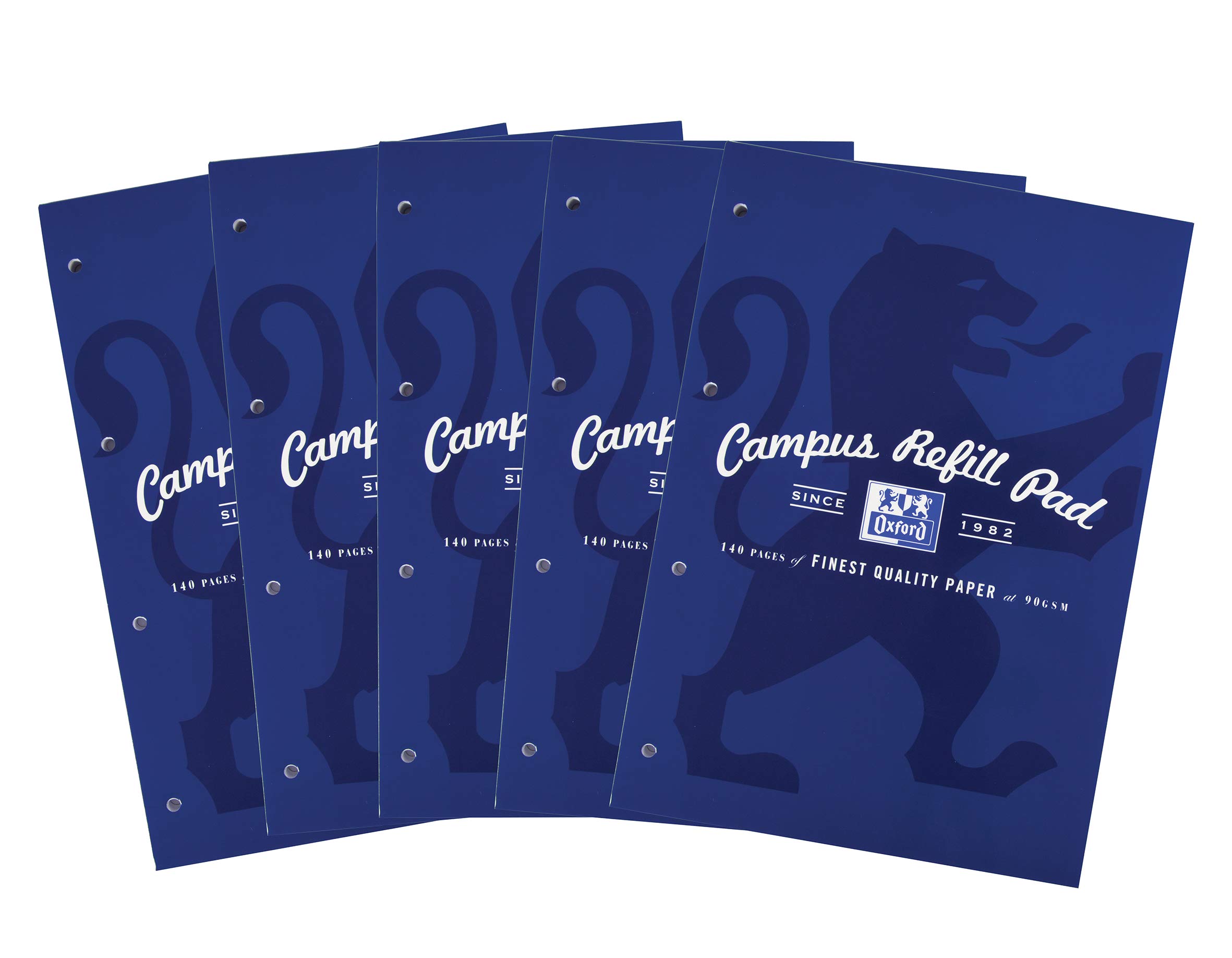 Oxford Campus A4 Refill Pad, 140 Pages, Navy, Pack of 5