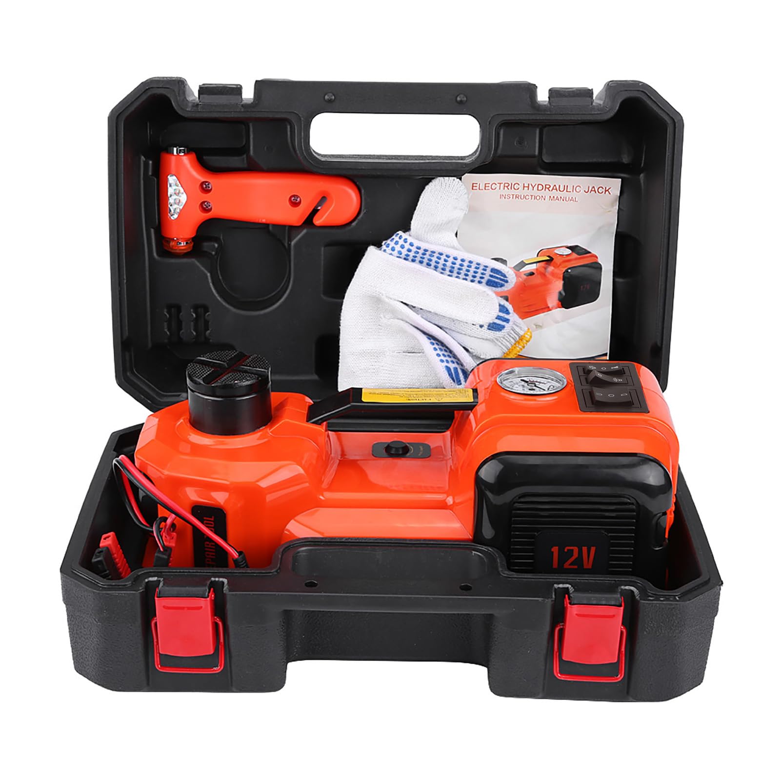 TARSHYRY Elektryczny Podnośnik Hydrauliczny 5 Ton, Podnośnik Podłogowy Samochodu 12 V DC z latarką LED i plastikową walizką do Przechowywania, do Awaryjnej Wymiany i Naprawy Opon na