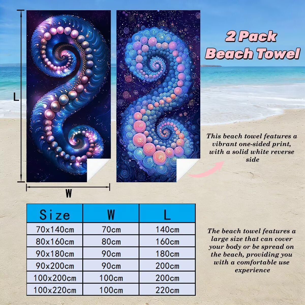 Toalla Playa 90x180 cm, Toalla Gimnasio Microfibra Secado Rapido, Juego de 2 Antiarena Toallas de Playa, Ligera Compacta Toallas Microfibra Grande para Viaje, Regalo Hombre Mujer (Abstracto) -4957