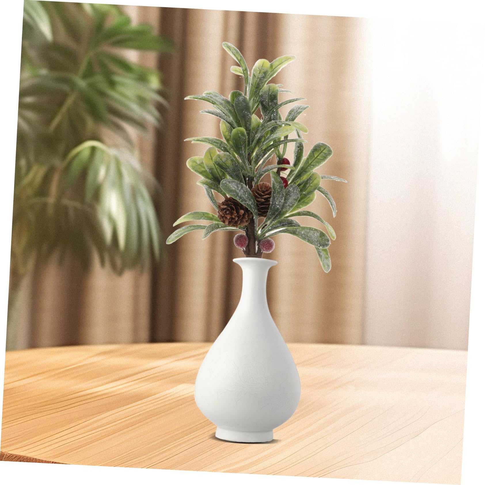 ABOOFAN 5st Künstlicher Mistelzweig Weihnachtsmistelzweig Gefälschter Mistelzweig Türbehang Mistel Weihnachtsblumenzweig Weihnachts-Mistelzweig-anhänger- Simulationsauswahl Plastik