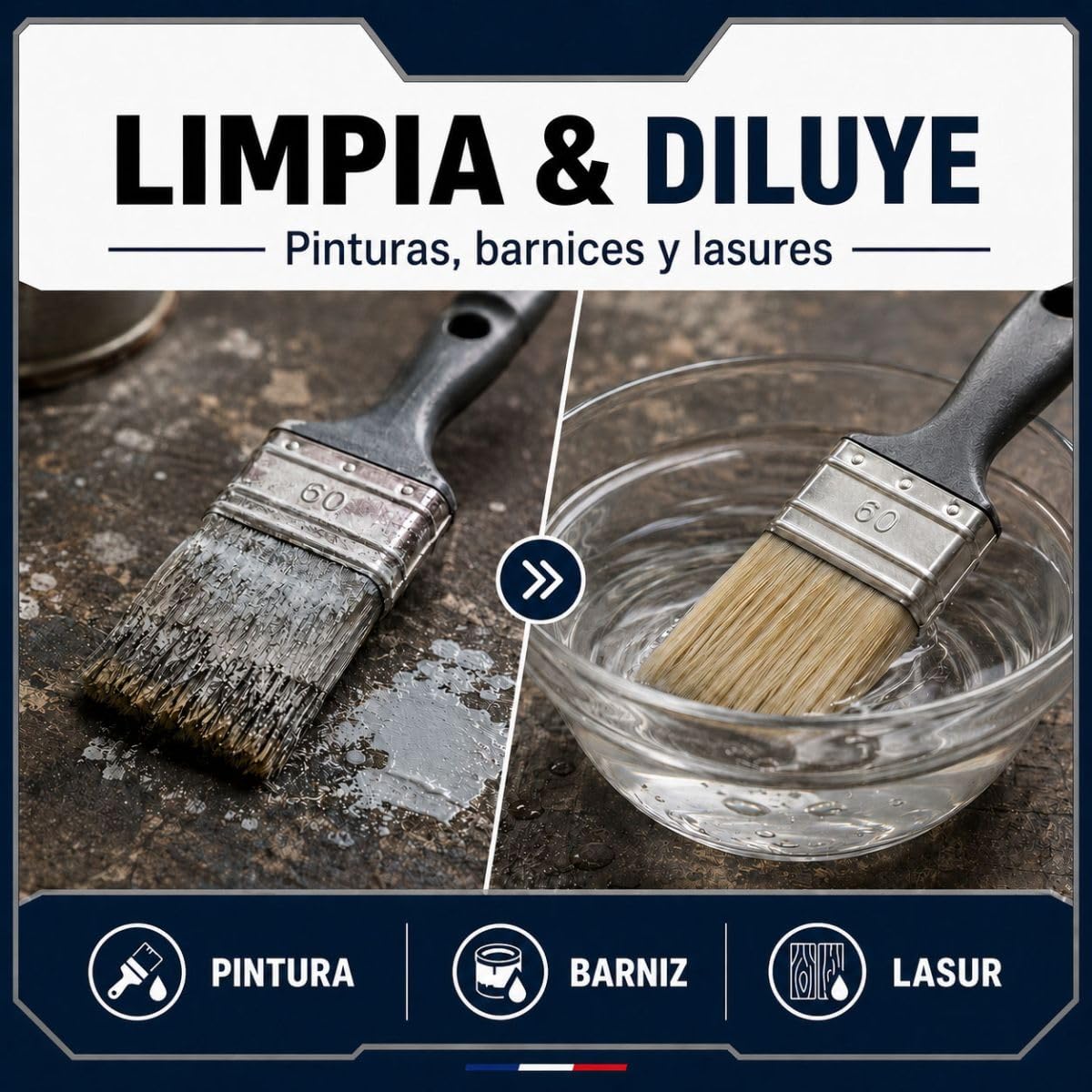 Limpiador de Brochas, Disolvente para Pintura, Barniz y Lasur 5 L | Limpia y Diluye Pinturas, Barnices y Lasur, para Brochas, Rodillos, Cubetas y Pistolas - Arcane Industries
