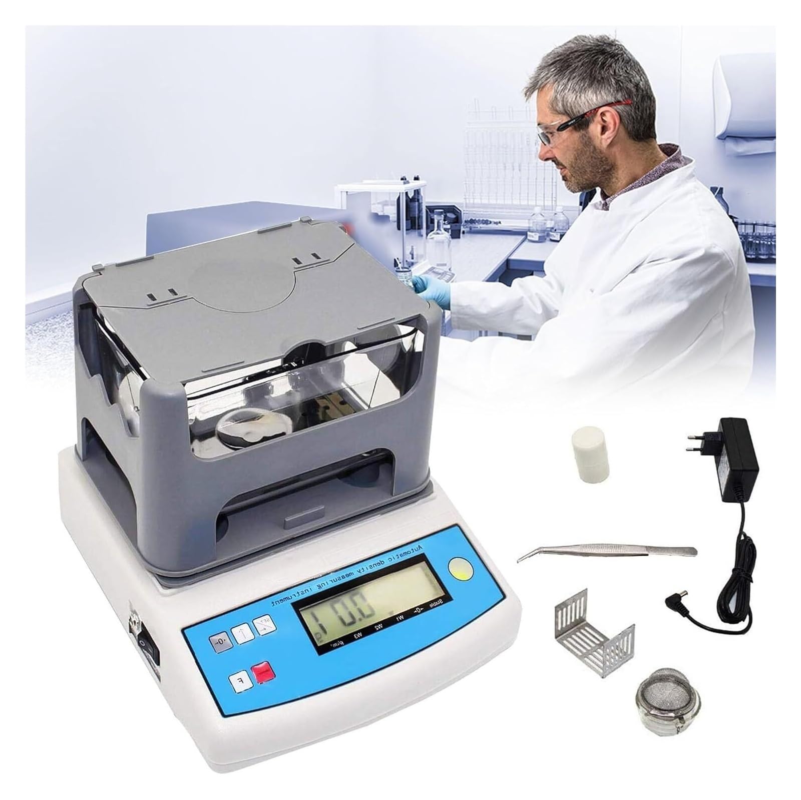 Medidor de pureza de oro, medidor de densidad digital para laboratorio y joyería, instrumento densímetro sólido para análisis