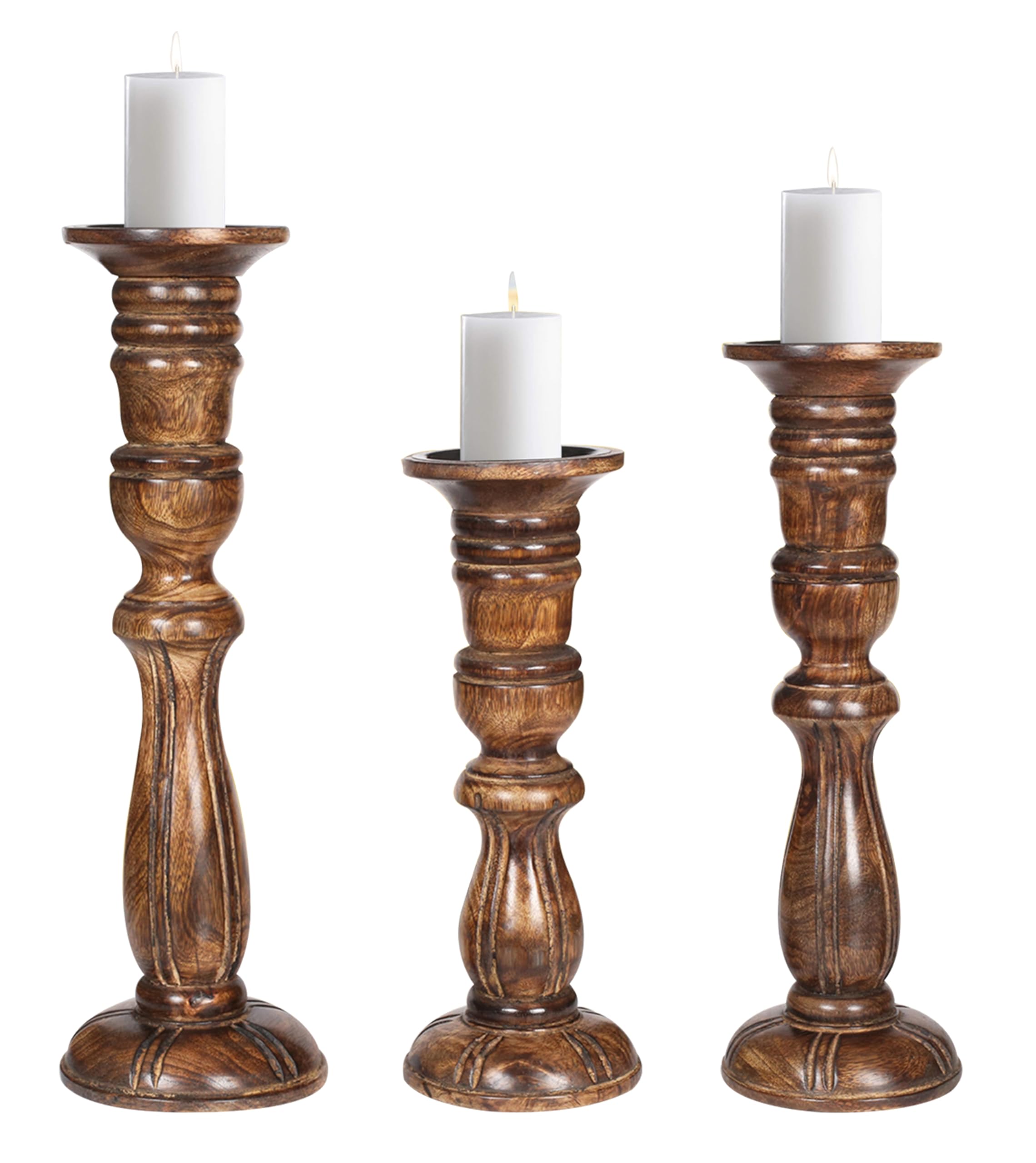 Bougeoirs piliers en bois brûlé haut de gamme pour bougie votive de jardin